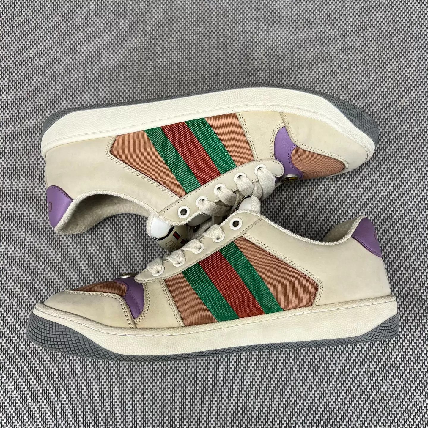 Gucci Gucci Ace Distressed Sneaker Dusty Purple 37 Size US 6.5 / IT 36.5 - 2 Thumbnail