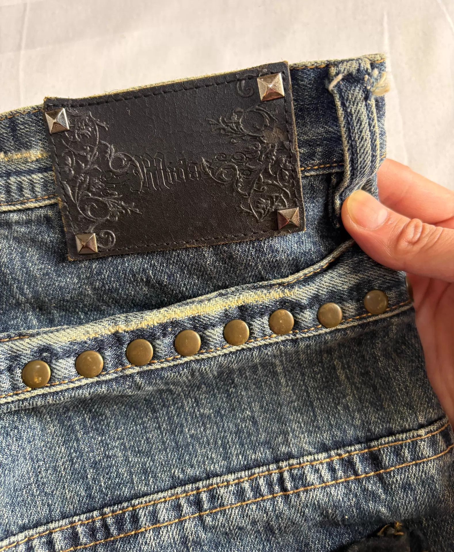 Other Midas Vintage Japanese Double Waist Rivet Fringe Jeans Size US 28 / EU 44 - 9 Thumbnail