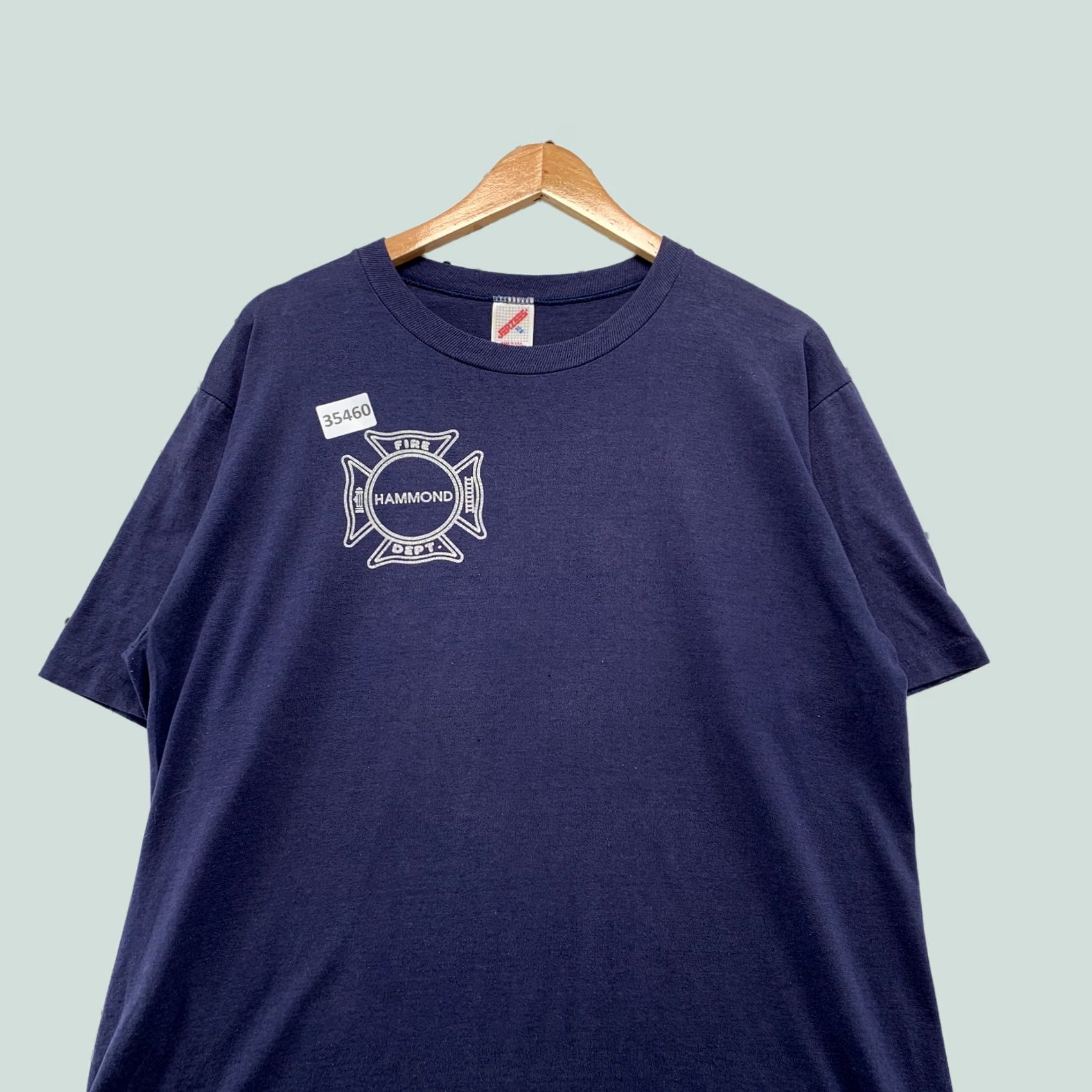 Jerzees VINTAGE Hammond Fire Department Shirt Mens XL Blue 90s Single Stitch USA T-Shirt Size US L / EU 52-54 / 3 - 1 Thumbnail
