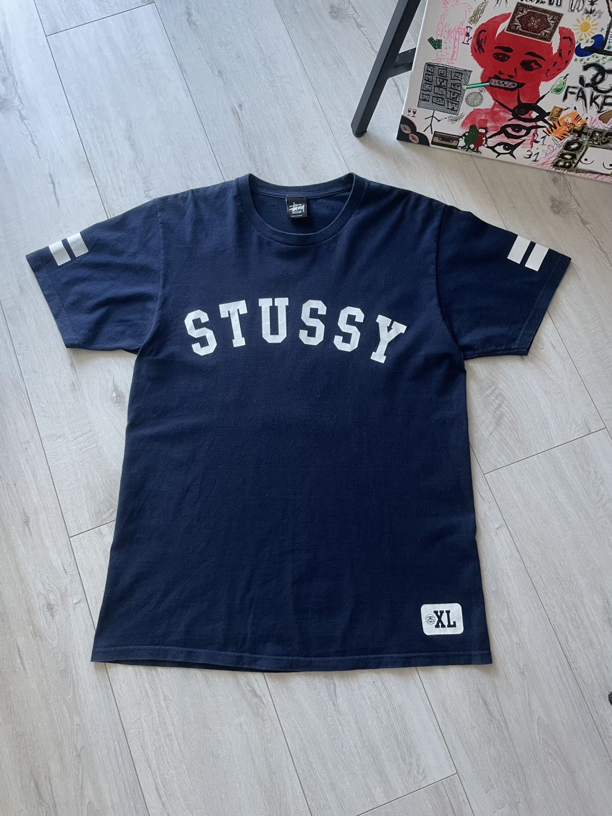 Stussy Vintage 00’s Stussy #80 T-Shirt Dark Blue RARE Size US L / EU 52-54 / 3 - 1 Thumbnail