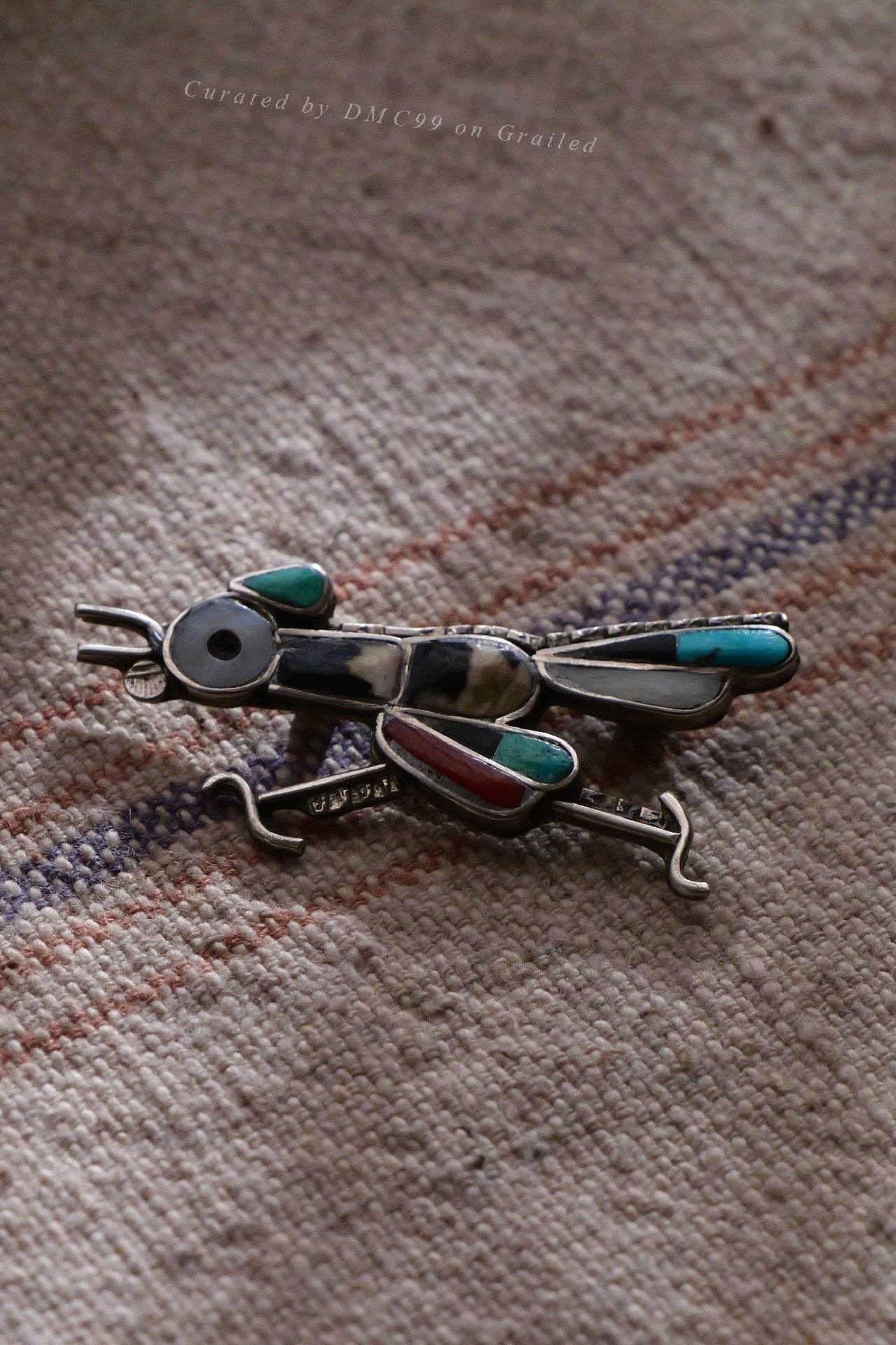 Vintage 1950s-60s Zuni Roadrunner Silver Pin Size ONE SIZE - 1 Thumbnail