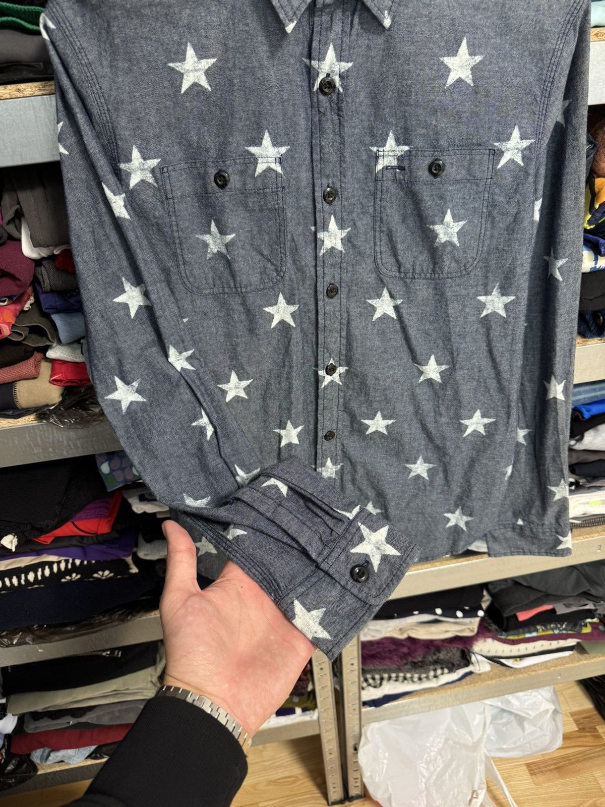 Denim & Supply Ralph Lauren Denim Supply Ralph Lauren Button Shirt Size L Star Chambray Size US L / EU 52-54 / 3 - 3 Thumbnail