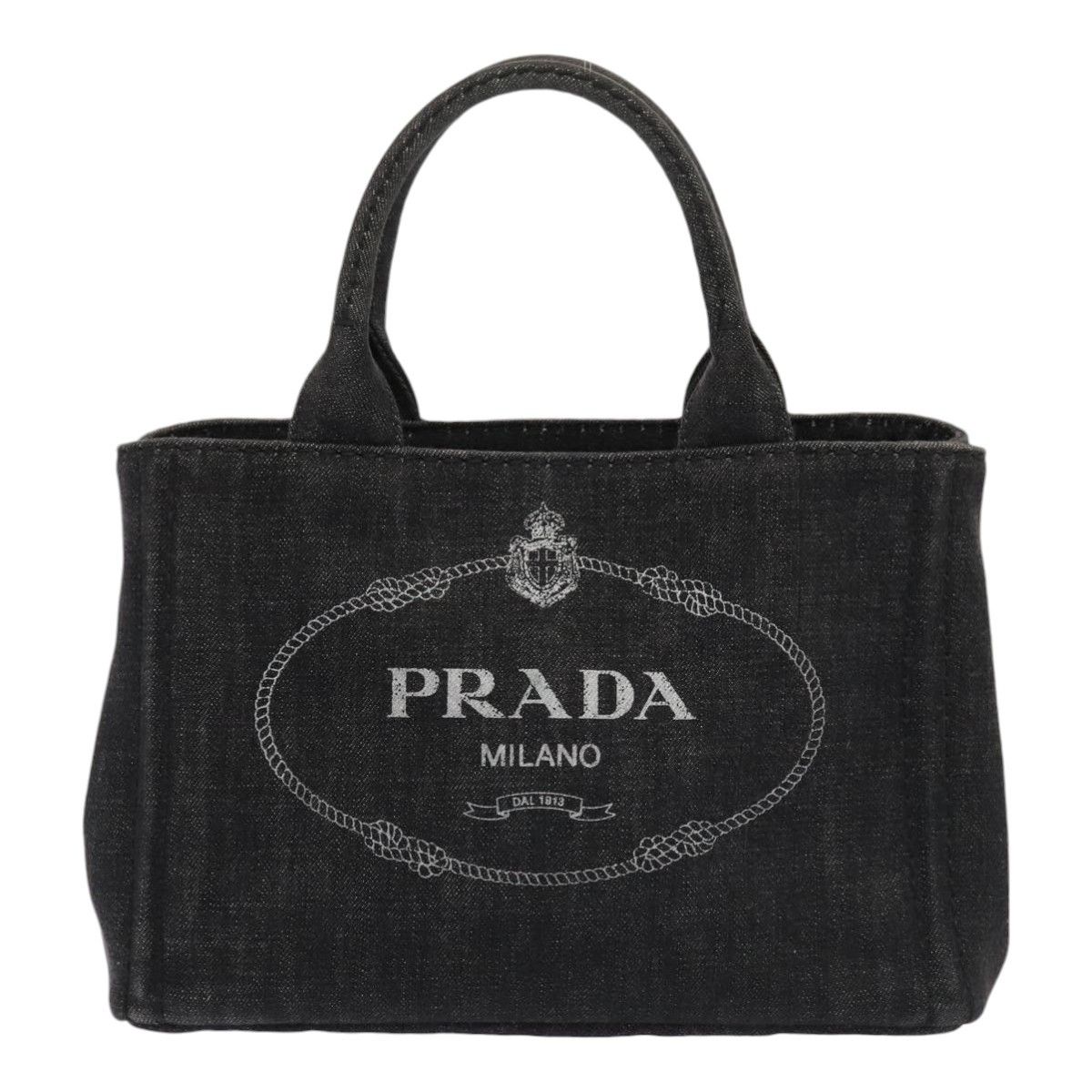 Prada Canapa Black Denim - Jeans Tote Bag (Pre-Owned) Size ONE SIZE - 1 Thumbnail