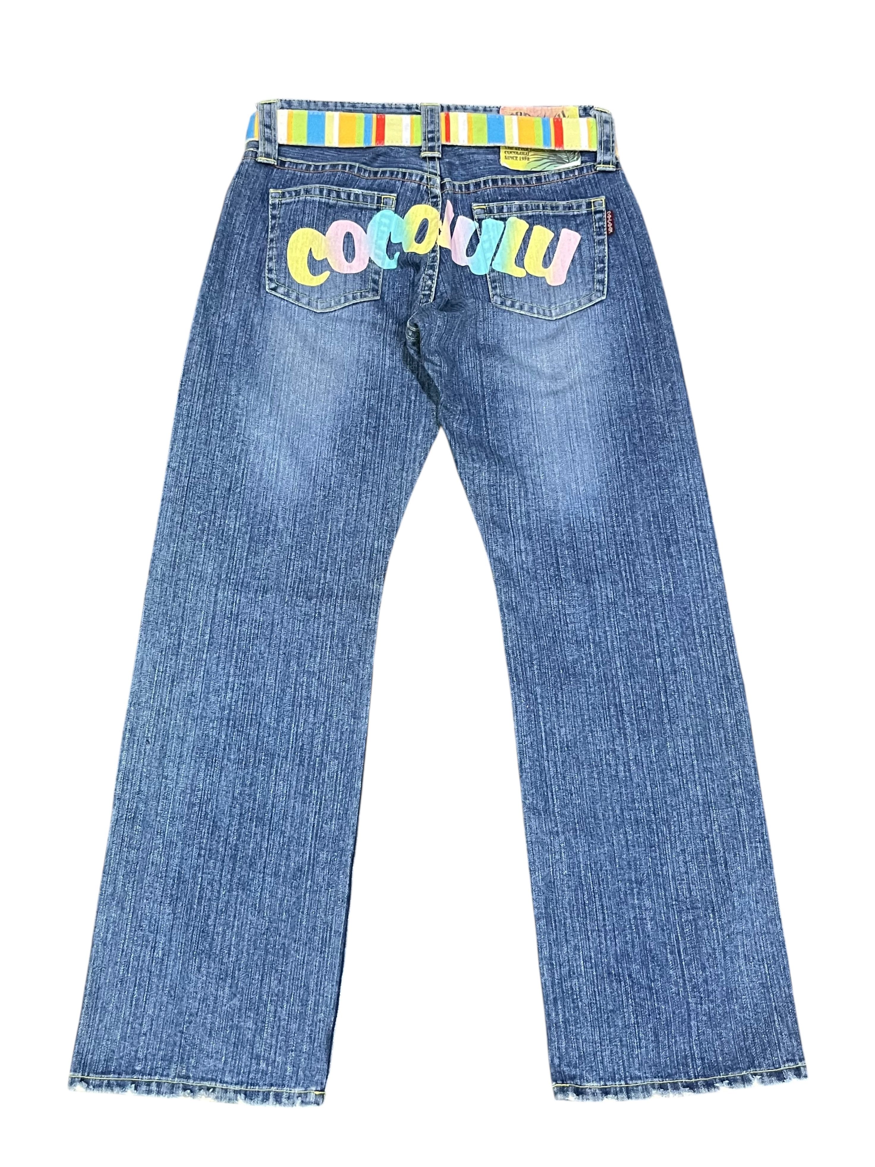 Japanese Brand 🌈90’s COCOLULU Hype “Rainbow” Spellout Denim Japan Made Size 29" - 3 Thumbnail