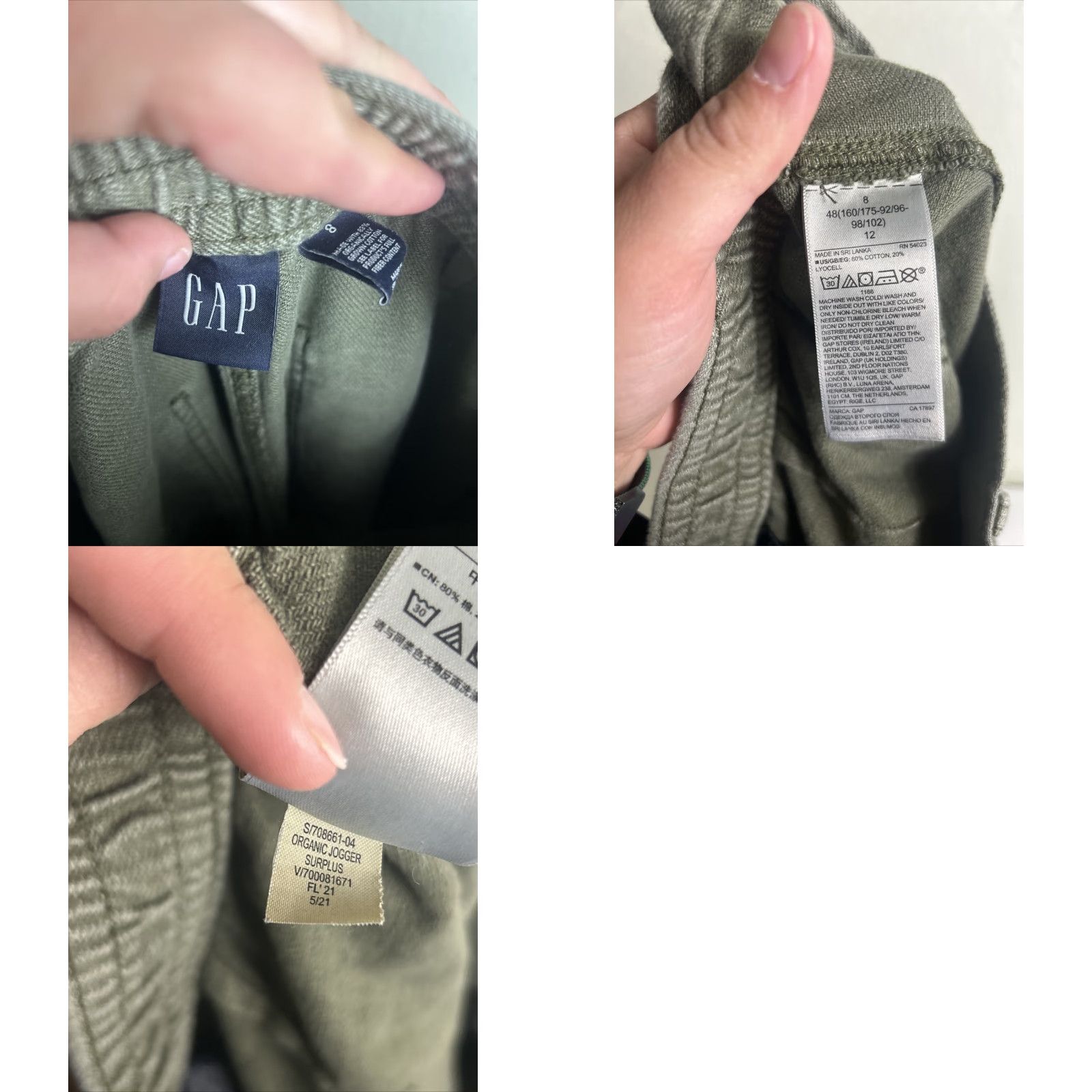 Gap Gap Army Green Cotton Ankle Joggers 30x27 Womens Size 8 Pants Regular Color Green Army Womens Size 30" / US 8 / IT 44 - 9 Thumbnail