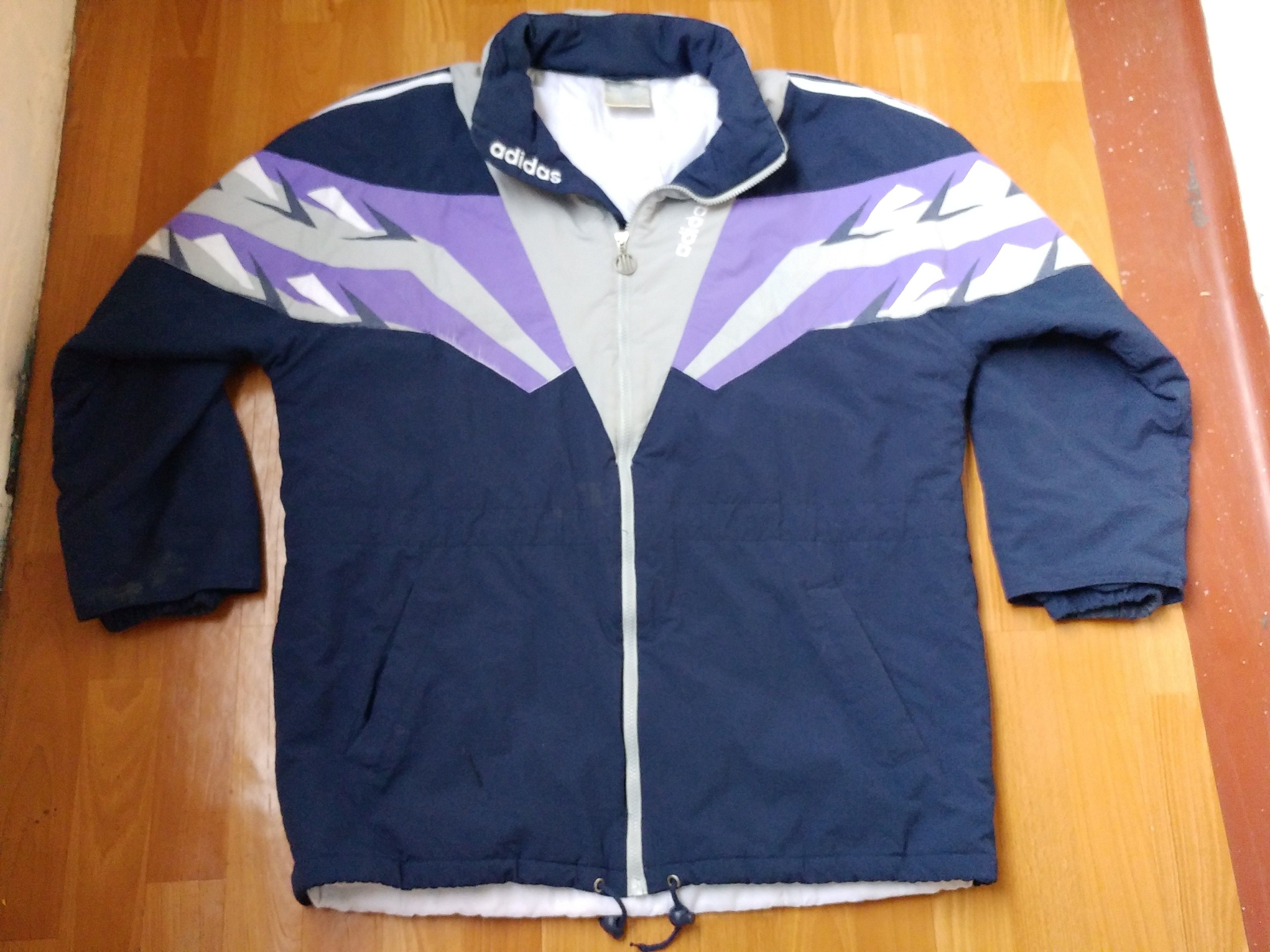 Adidas × Vintage ADIDAS jacket, blue vintage hip hop 90s hip-hop size L Size US L / EU 52-54 / 3 - 1 Thumbnail