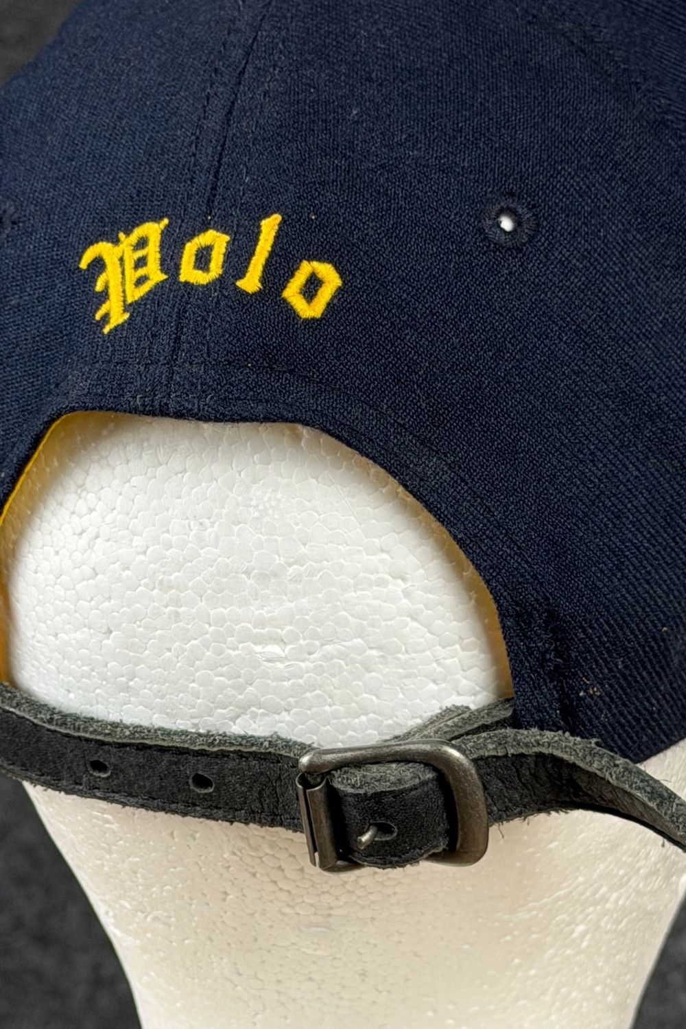 Polo Ralph Lauren 90s Polo RL Old English “P” Strapback - Navy / Yellow Size ONE SIZE - 6 Thumbnail