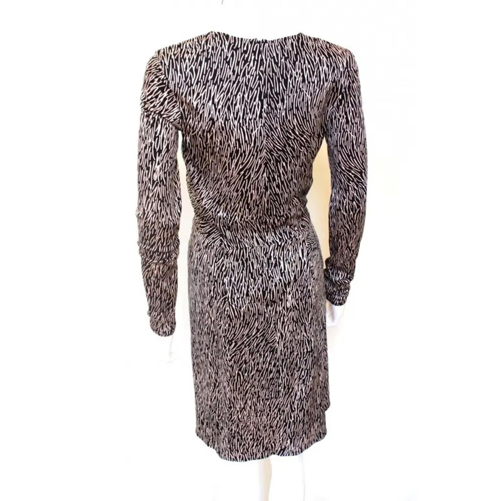 Other ISSA black beige front gathered silk jersey dress UK 10 US 6 Size M / US 6-8 / IT 42-44 - 3 Thumbnail