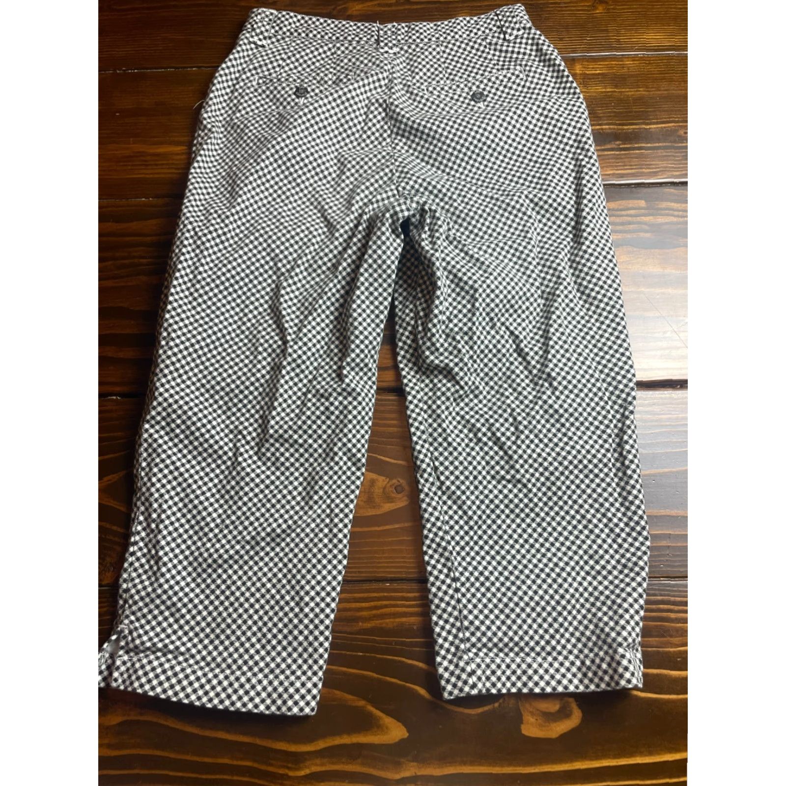 Lee VINTAGE Lee Pants Women's Black Capri Plaid Size 8 Capris Size 30" / US 8 / IT 44 - 2 Thumbnail