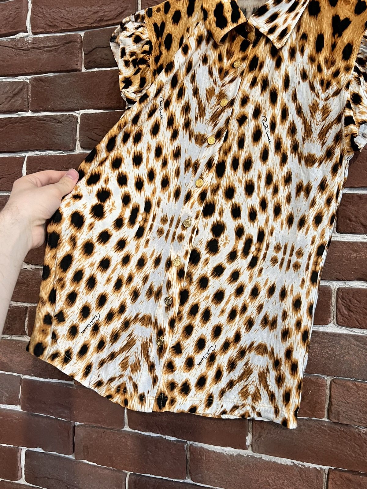Rare Roberto Cavalli Leopard Print Button Shirt Designer S