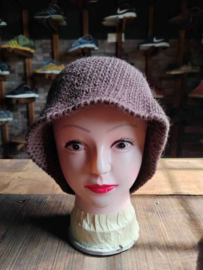 Japanese Brand Vintage Crochet Knitted handmade Bucket Hat Size ONE SIZE - 2 Thumbnail