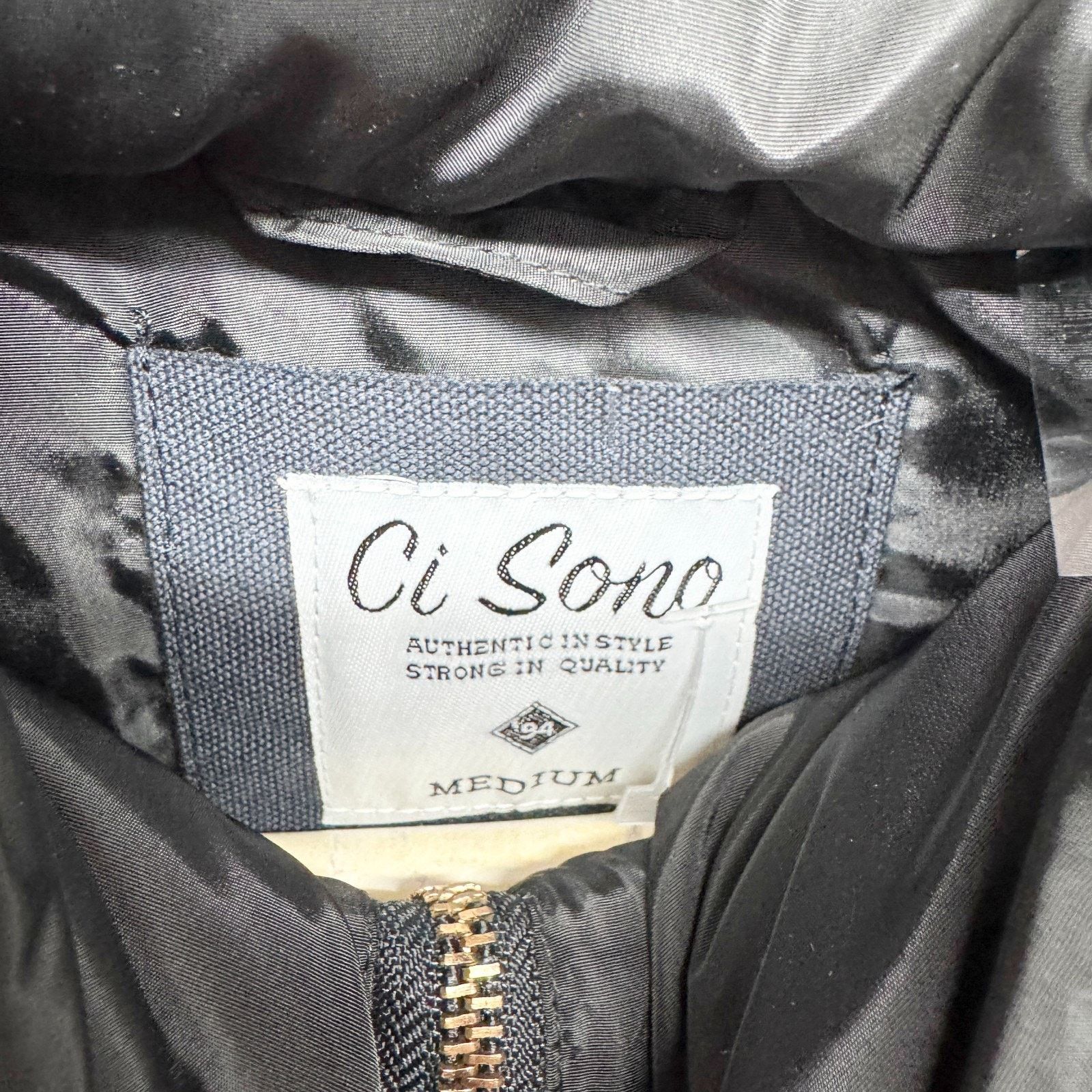Other Ci Sono Vest Size Medium Black Gray Puffer Hooded Faux Fur Size M / US 6-8 / IT 42-44 - 3 Thumbnail