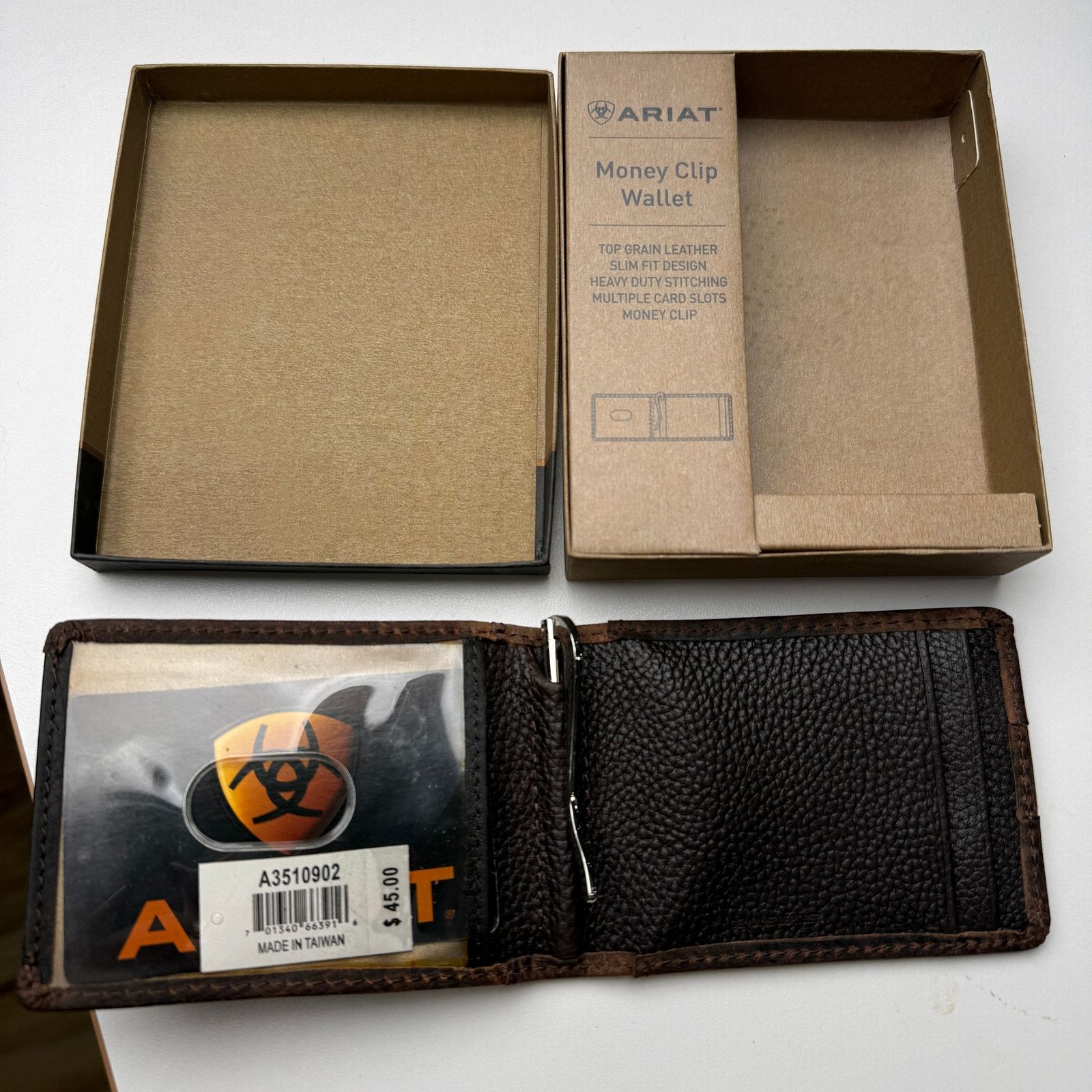 Ariat Ariat Bifold Wallet with Money Clip Dark Brown Size 26 - 3 Thumbnail