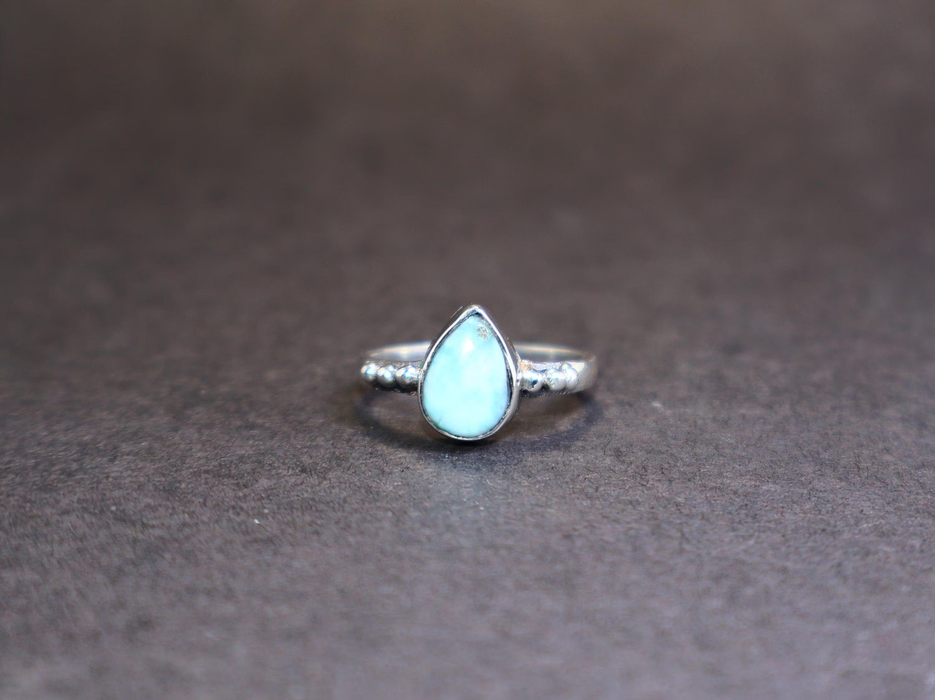 Handmade Larimar Ring, Sterling Silver Ring, Handmade Gemstone Ring, Size ONE SIZE - 1 Thumbnail
