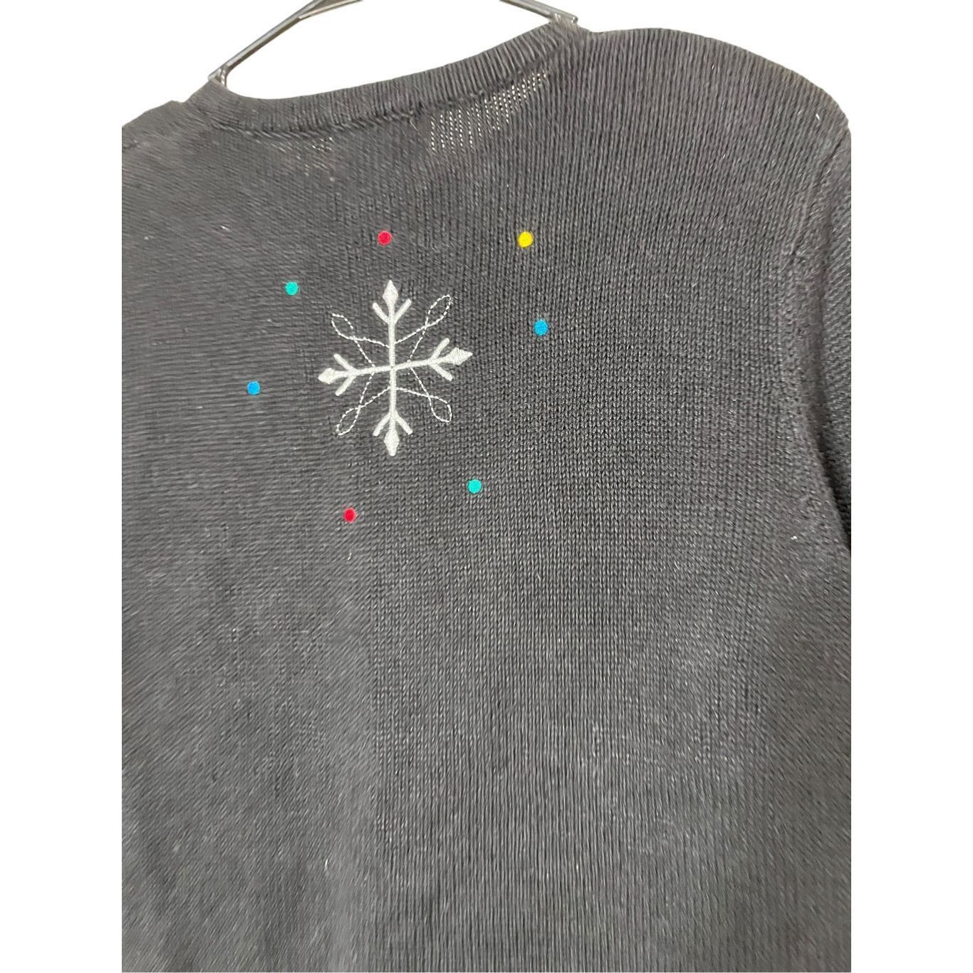 Other Vintage BRECKENRIDGE Black Christmas Snowman Cardigan Sweate Size S / US 4 / IT 40 - 7 Thumbnail