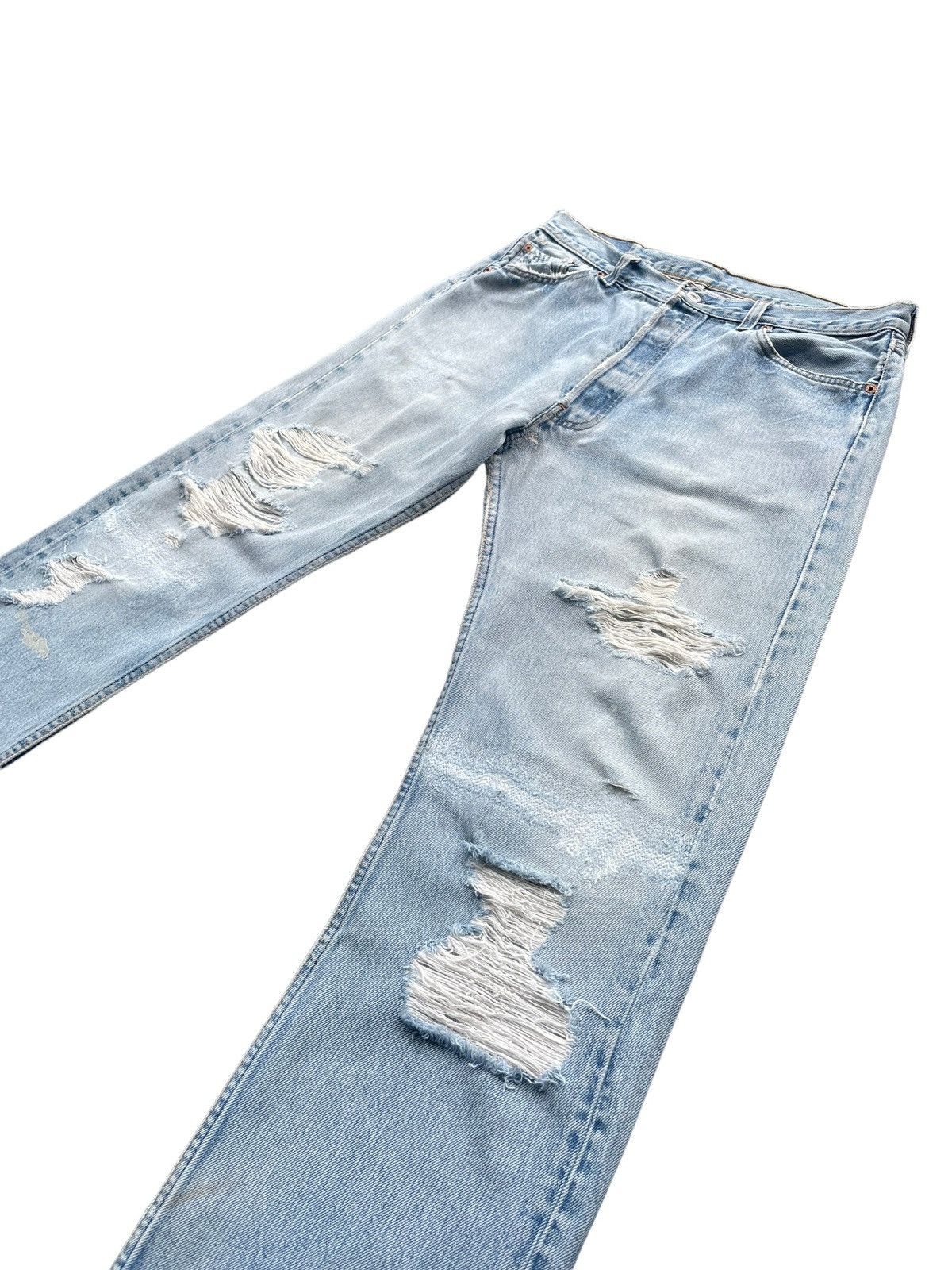Levi's Vintage 1997 Levis 501 e Distresed Denim Size US 35 - 2 Thumbnail