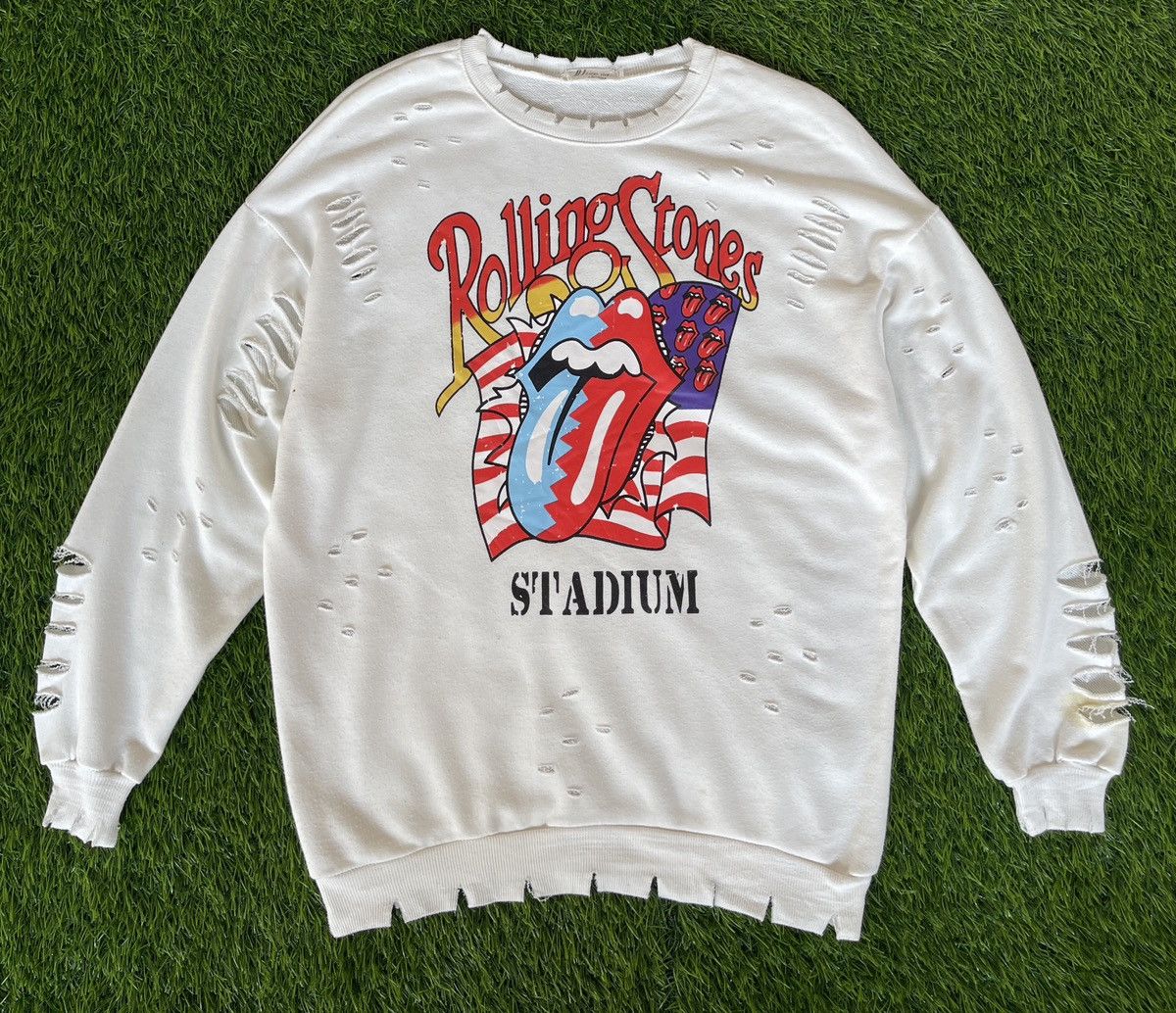 The Rolling Stones Rarest Vintage 90s🔥The Rolling Stone🔥Thrashed Sweatshirt Size US XL / EU 56 / 4 - 3 Thumbnail