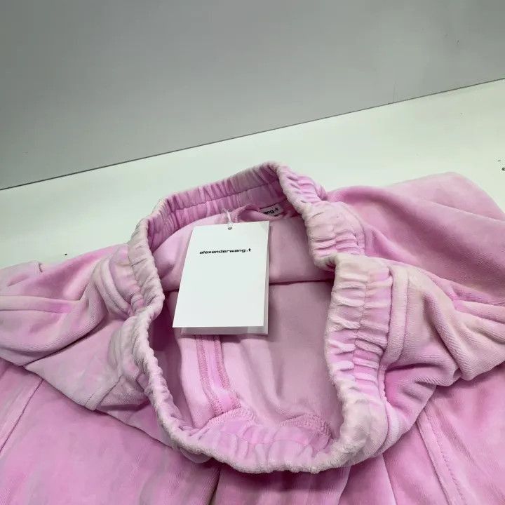 Alexander Wang Alexander Wang Pink Velvet Drawstring Sports Pants - Size 22" - 4 Thumbnail