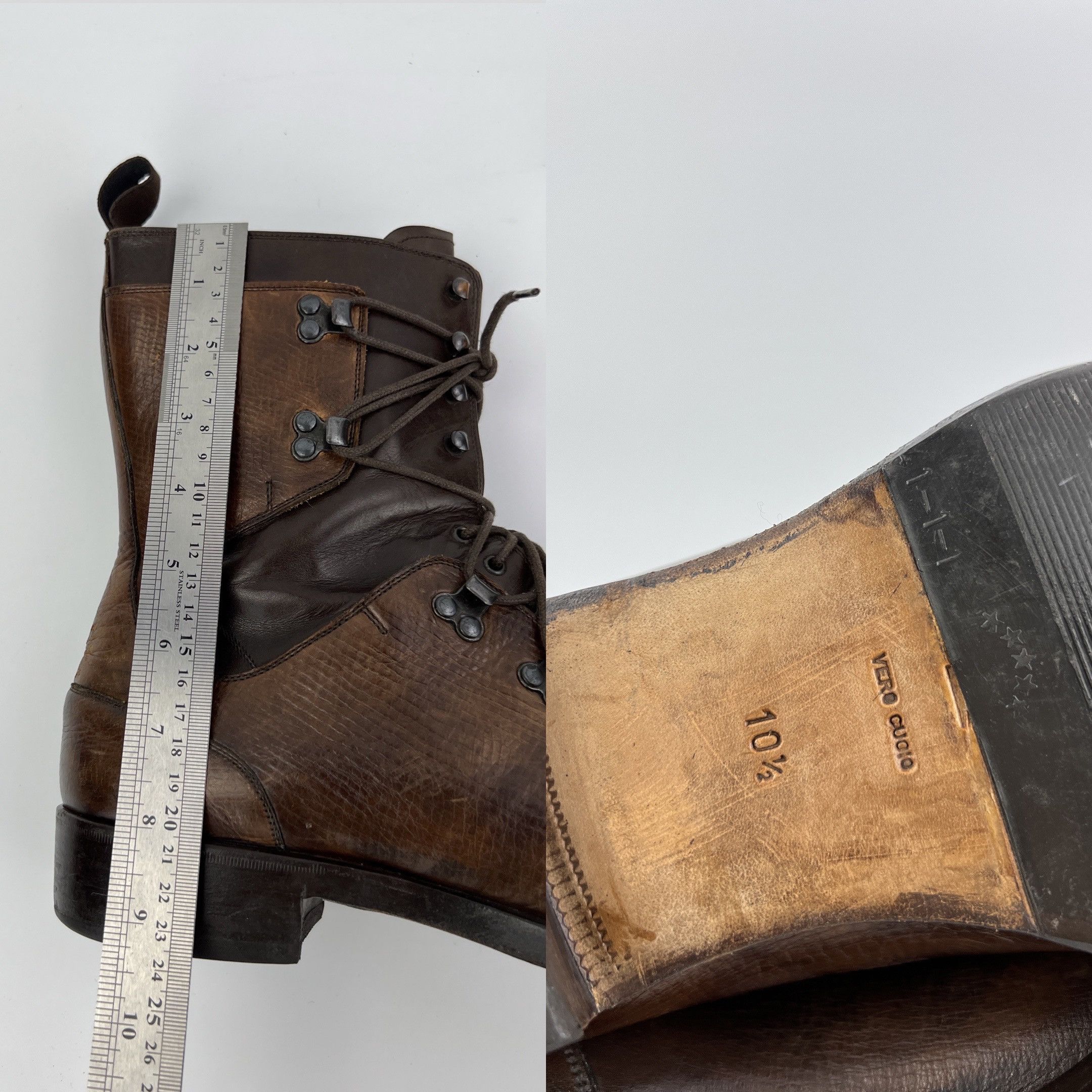 Fendi × Vintage Rare Fendi Combat Cowboy Style Brown High Boots Size US 11.5 / EU 44-45 - 9 Thumbnail