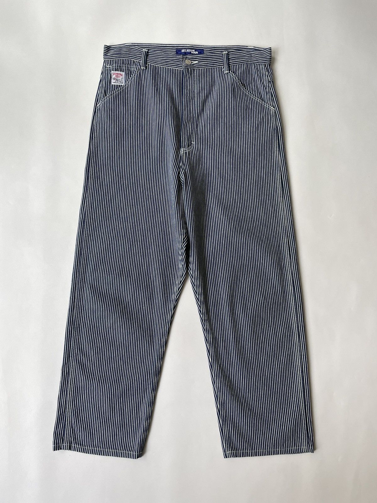 Comme des Garcons S/S 06 Wide Leg Striped Work Trousers Size US 34 / EU 50 - 2 Thumbnail