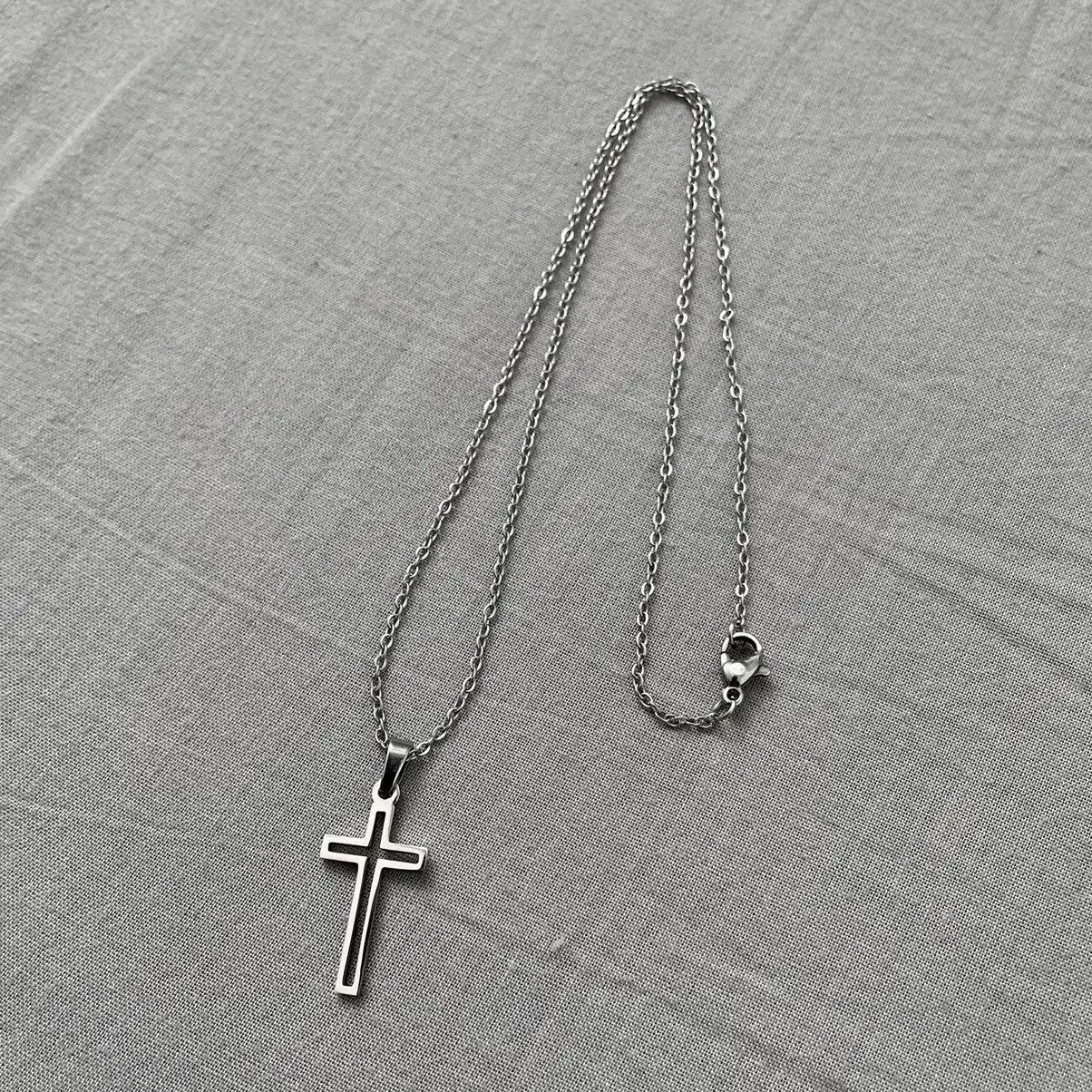 Jewelry Silver color necklace cross Size ONE SIZE - 3 Thumbnail