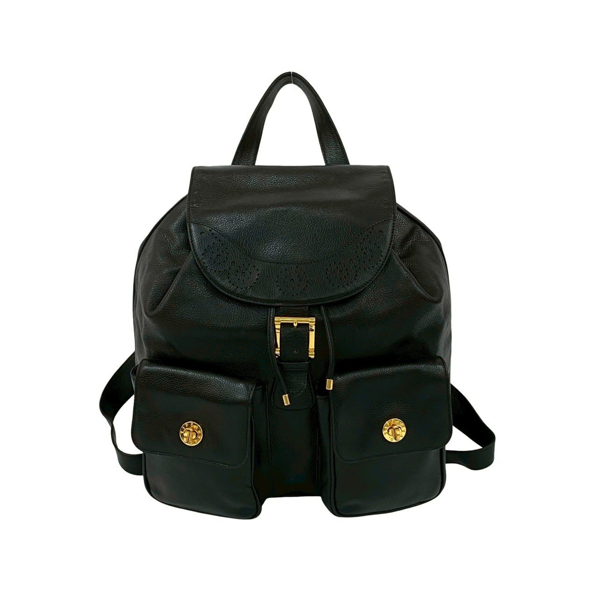 Tiffany & Co. TIFFANY & Co. Perforated Leather Drawstring Backpack/Daypack, Black, 27667 Size ONE SIZE - 1 Thumbnail