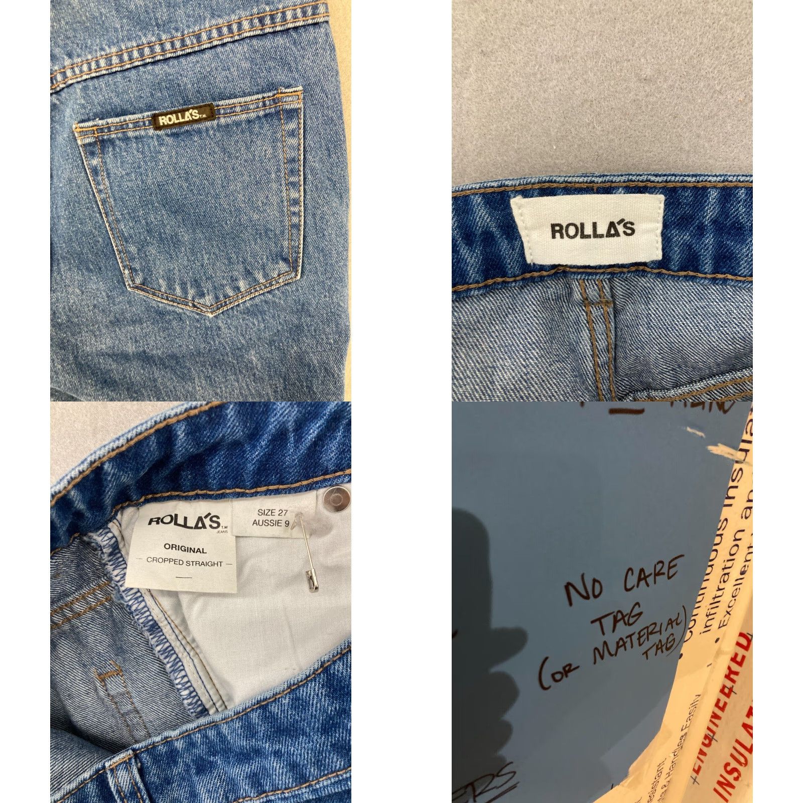 Vintage Rollas Jeans Womens Jens 27 Blue Original Cropped Straight 5-Pocket Denim Cotton Blend High Rise Size ONE SIZE - 8 Thumbnail