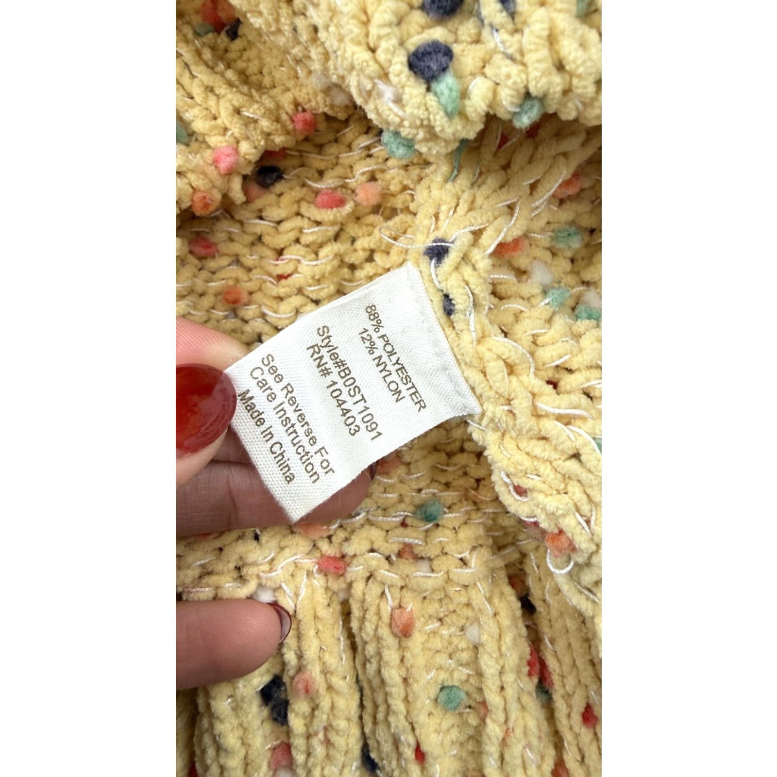 Vintage Blu Pepper Sweater Womens Large Yellow Confetti Knit Crewneck Pullover Soft Size L / US 10 / IT 46 - 5 Thumbnail