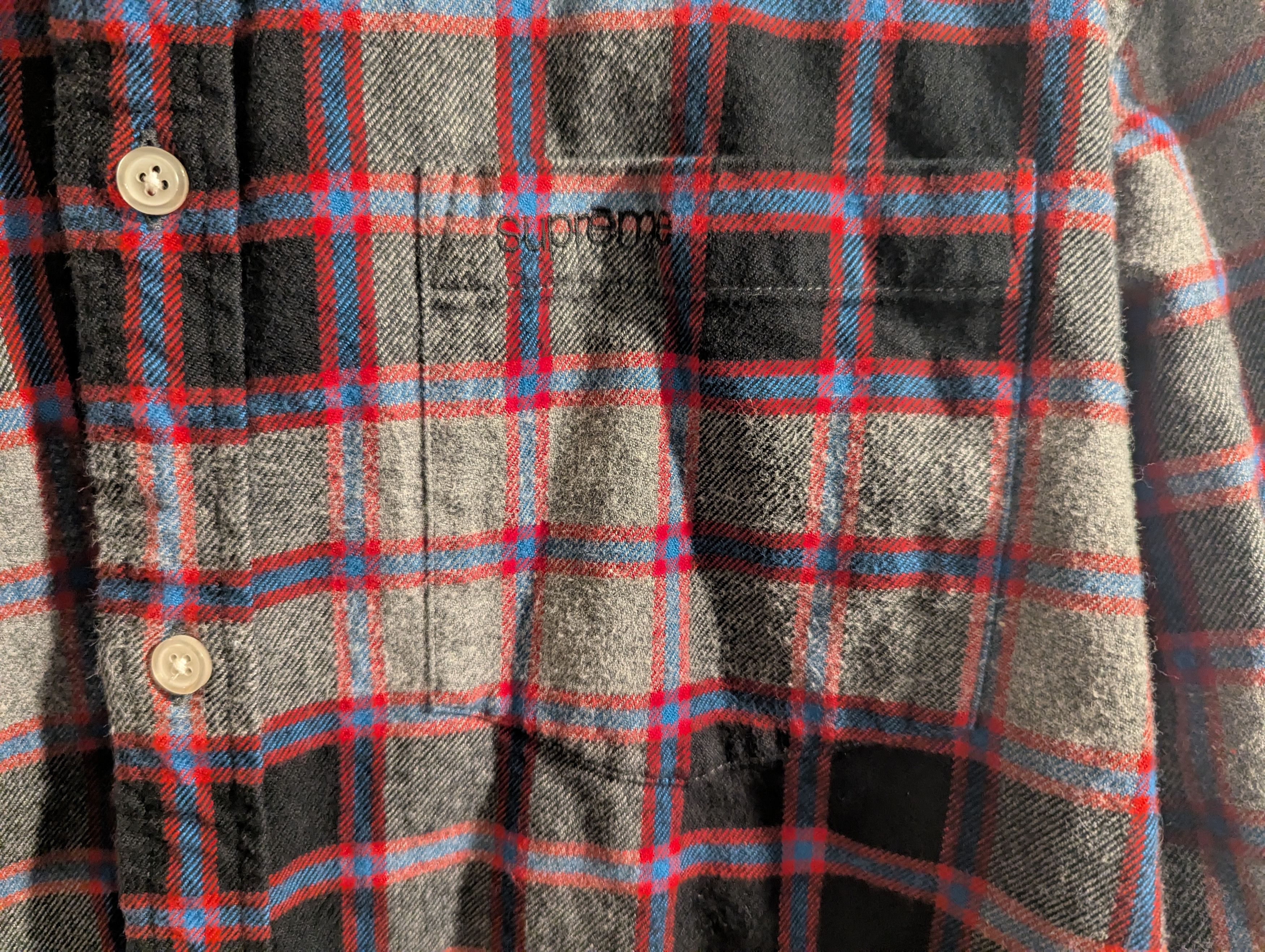 Supreme Supreme Plaid Flannel Shirt (FW25) - Grey Multi - Size M Size US M / EU 48-50 / 2 - 2 Thumbnail