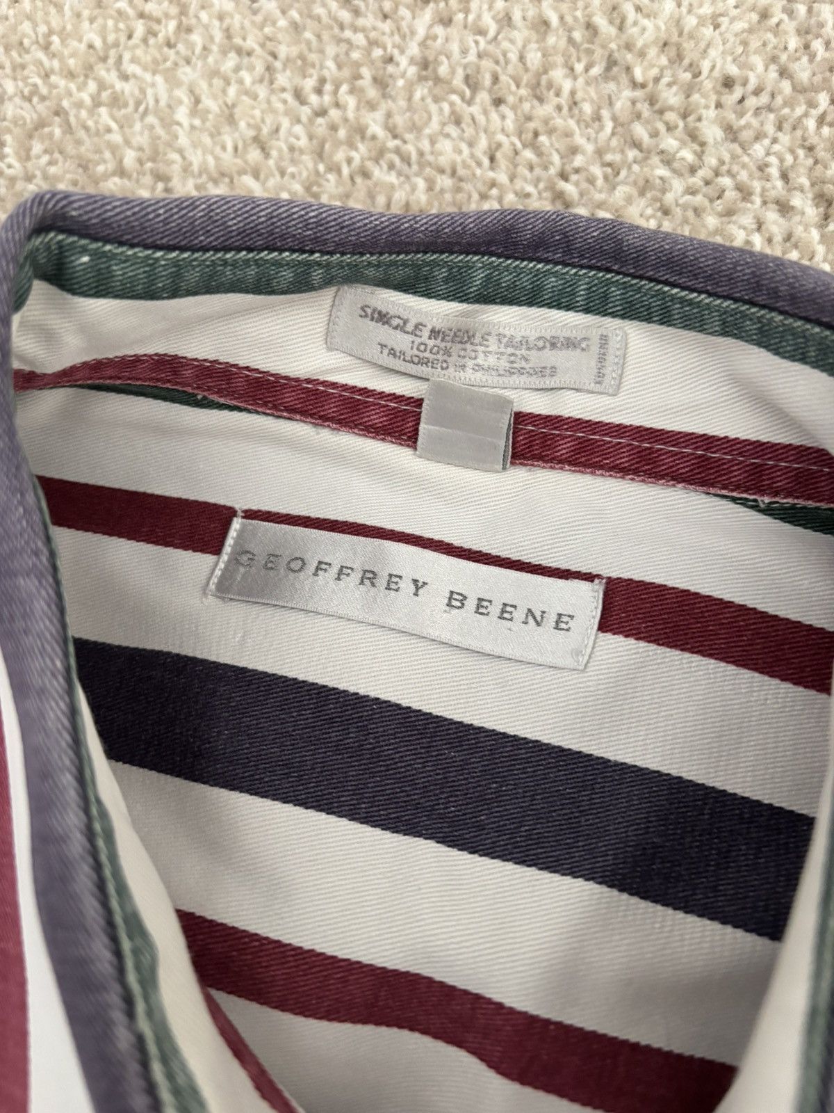 Vintage Vintage Geoffrey Beene Striped Shirt Size US L / EU 52-54 / 3 - 2 Thumbnail
