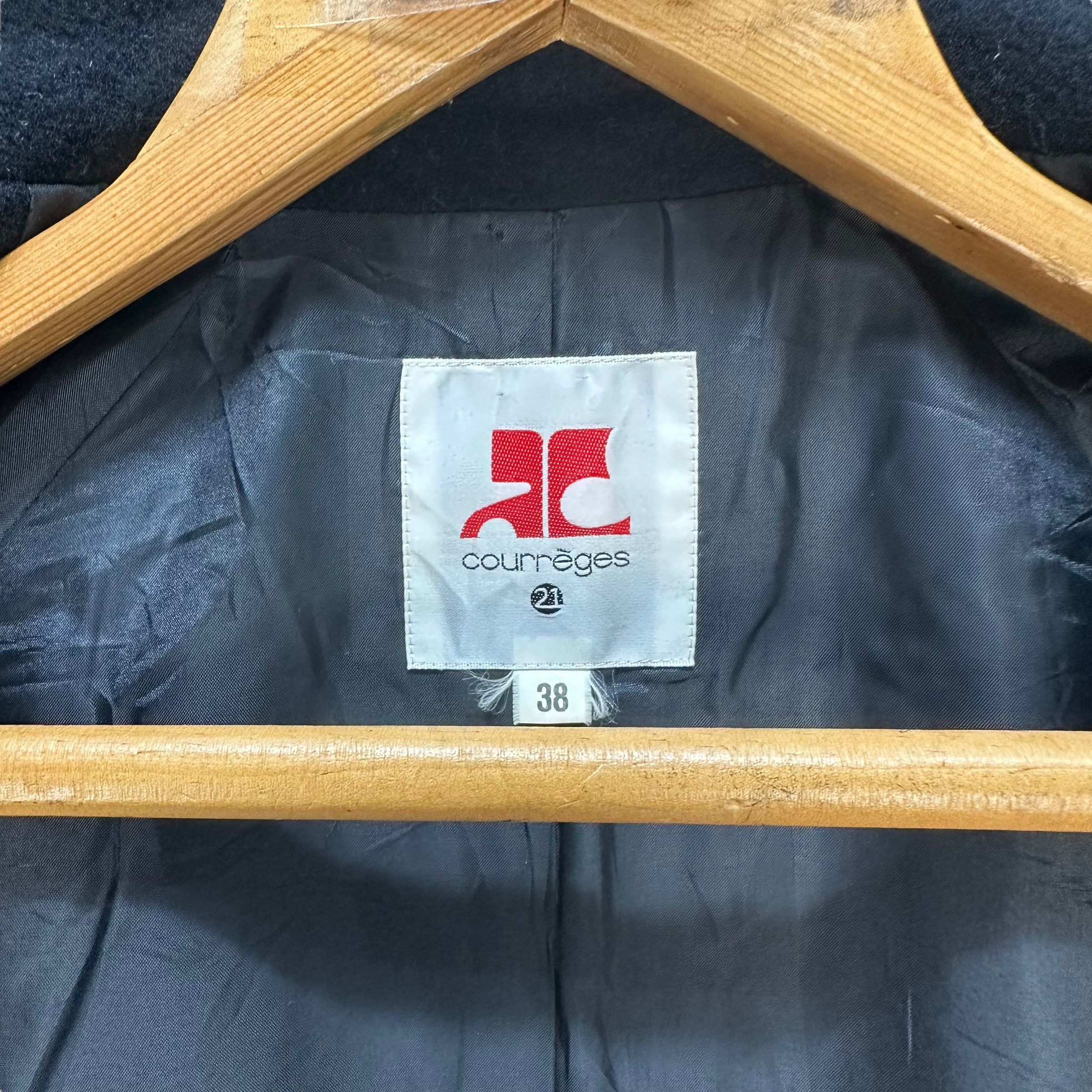 Courreges VINTAGE COURREGES WOOL ZIPPER OVERCOAT JACKET #7672-163 Size S / US 4 / IT 40 - 7 Thumbnail