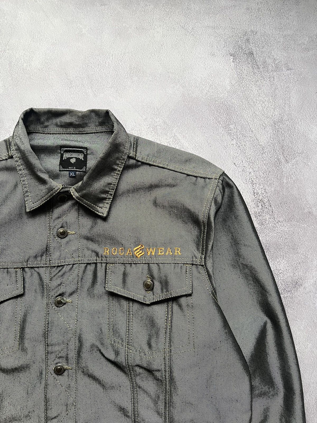 Rocawear × Vintage Vintage RocaWear Silver Denim Jacket Size US XL / EU 56 / 4 - 4 Thumbnail