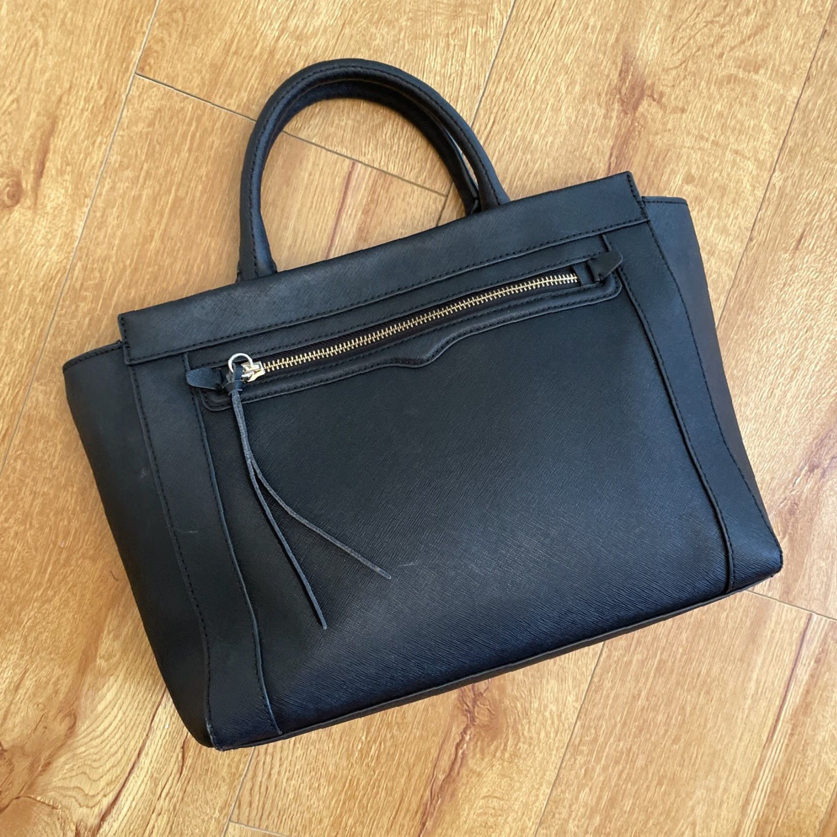 Rebecca Minkoff Rebecca Minkoff Mab Medium Leather Tote Bag Black Crossbody Crossgrain Leather Tote Bag Womens MAB Black Hardware Gold 2000s? Size ONE SIZE - 2 Thumbnail
