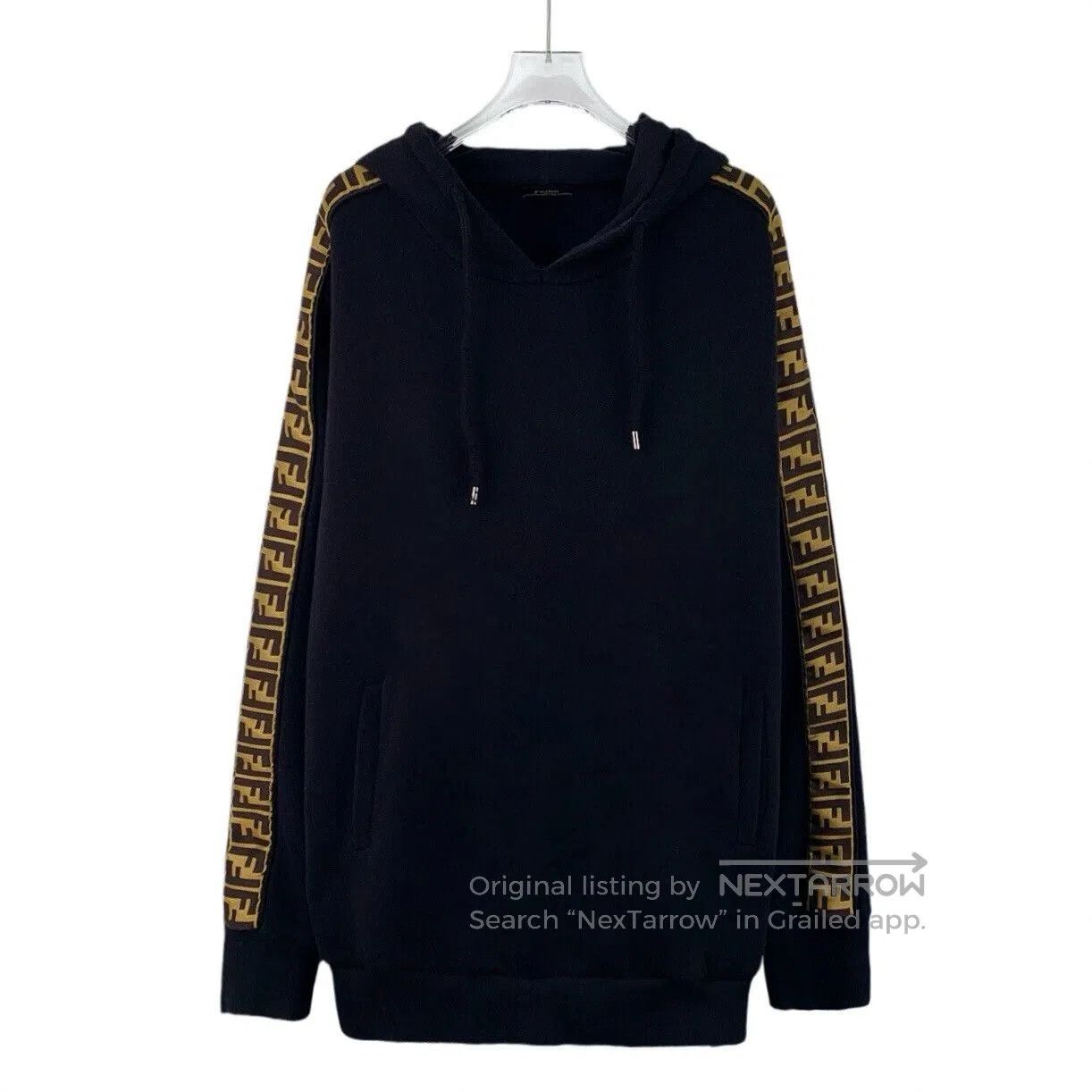 Fendi black logo hoodie with yellow details. Size US L / EU 52-54 / 3 - 1 Thumbnail