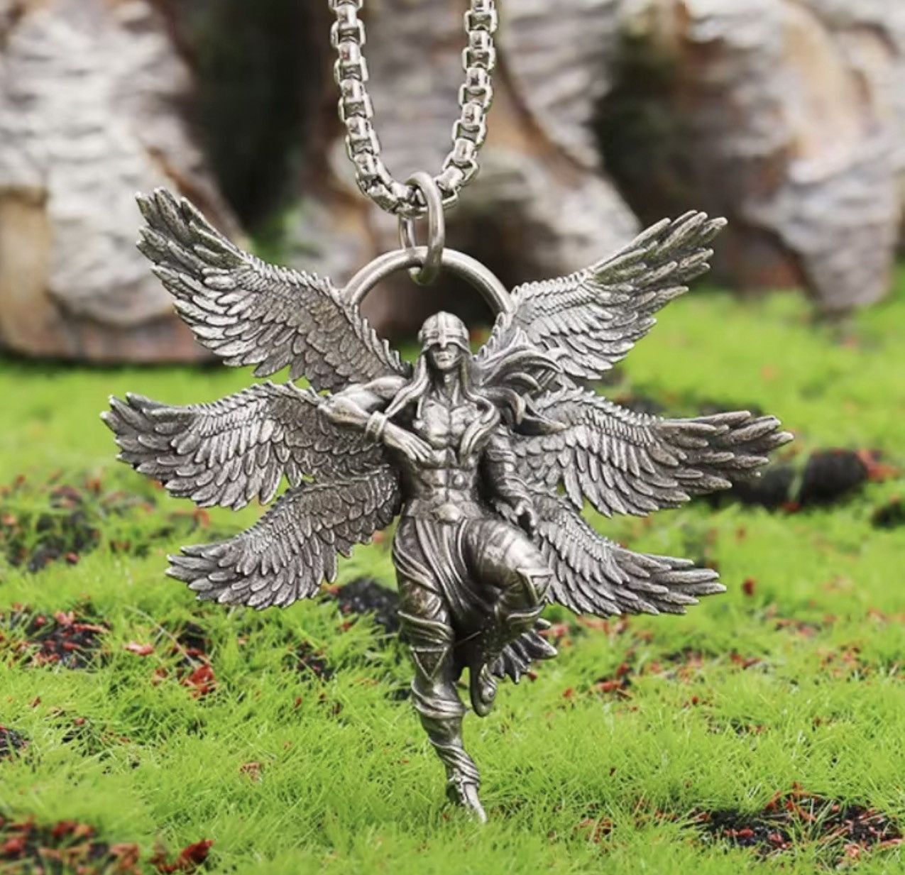 Jewelry Gothic Grunge Angel Pendant Necklace Size ONE SIZE - 2 Thumbnail