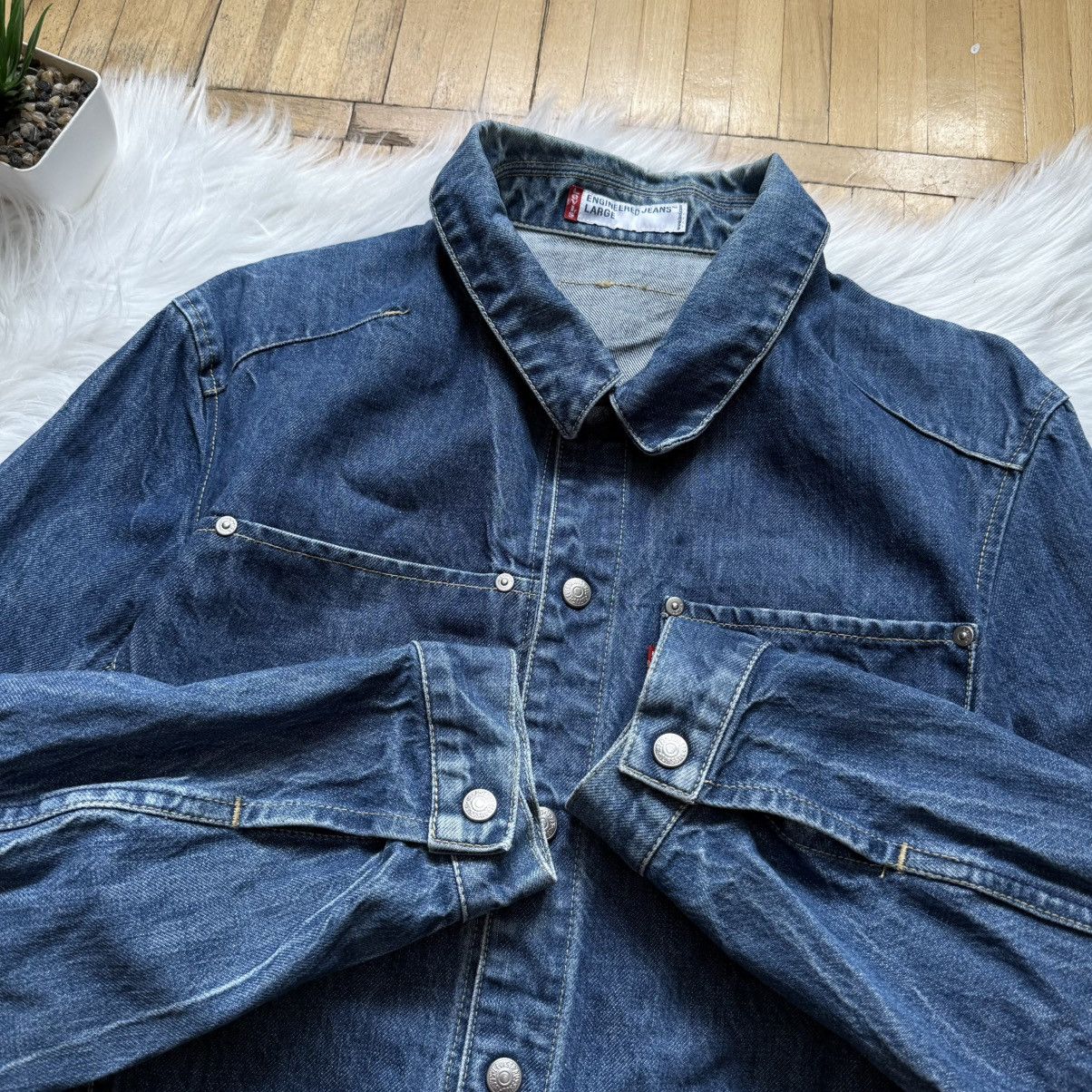 Levi's 📌 Vintage Levi’s Engineered 2000’s Denim Trucker Jacket Size US L / EU 52-54 / 3 - 11 Thumbnail