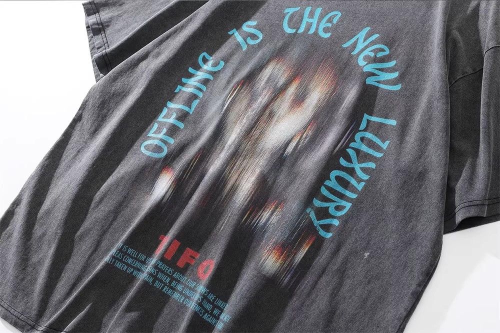Japanese Brand × Vintage Men's washed distressed round neck silhouette print tee Size US L / EU 52-54 / 3 - 2 Thumbnail