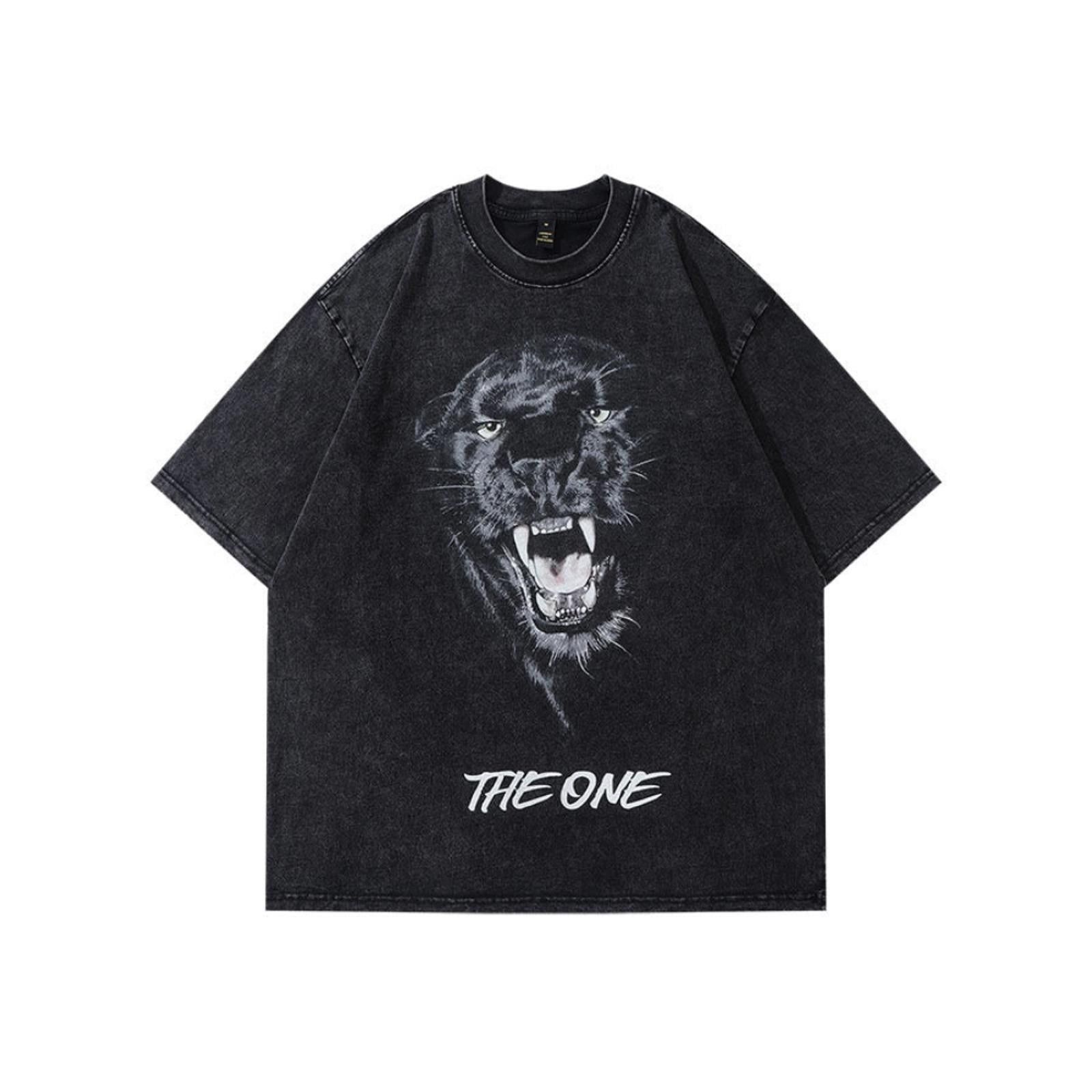 Vintage "The One" Panther Graphic T-Shirt - Vintage Wash Cotton Tee Size US M / EU 48-50 / 2 - 1 Thumbnail