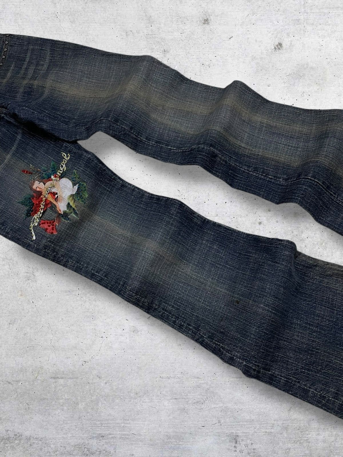 Japanese Brand VINTAGE PARASUCCO ANGEL 1990S ART WOMAN FLARED CUT DENIM Size US 28 / EU 44 - 5 Thumbnail