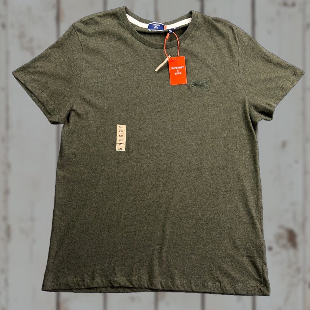 Superdry VINTAGE Superdry Shirt Womens 2XL Green Crew Neck Short Sleeve Cotton Basic Emb NEW FAST SHIP M1010222A Size XXL / US 16-18 / IT 52-54 - 1 Thumbnail