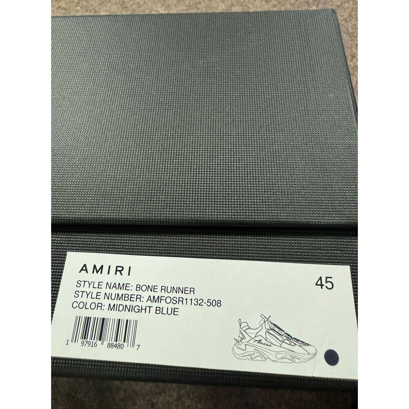 Amiri o1rshd1 Bone Runners Sneakers in Midnight Blue Size US 12 / EU 45 - 20 Thumbnail