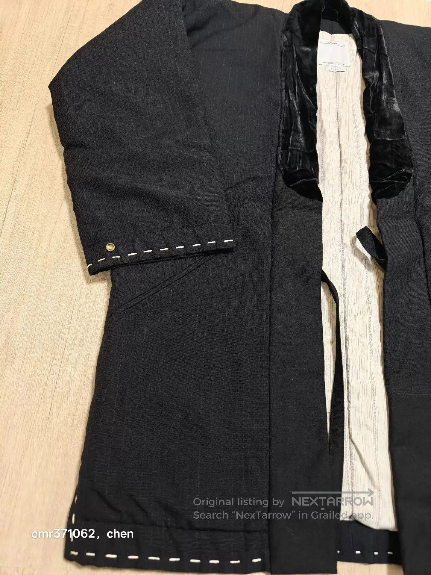 Visvim Black Long Sleeve Robe Coat. Size US M / EU 48-50 / 2 - 2 Thumbnail