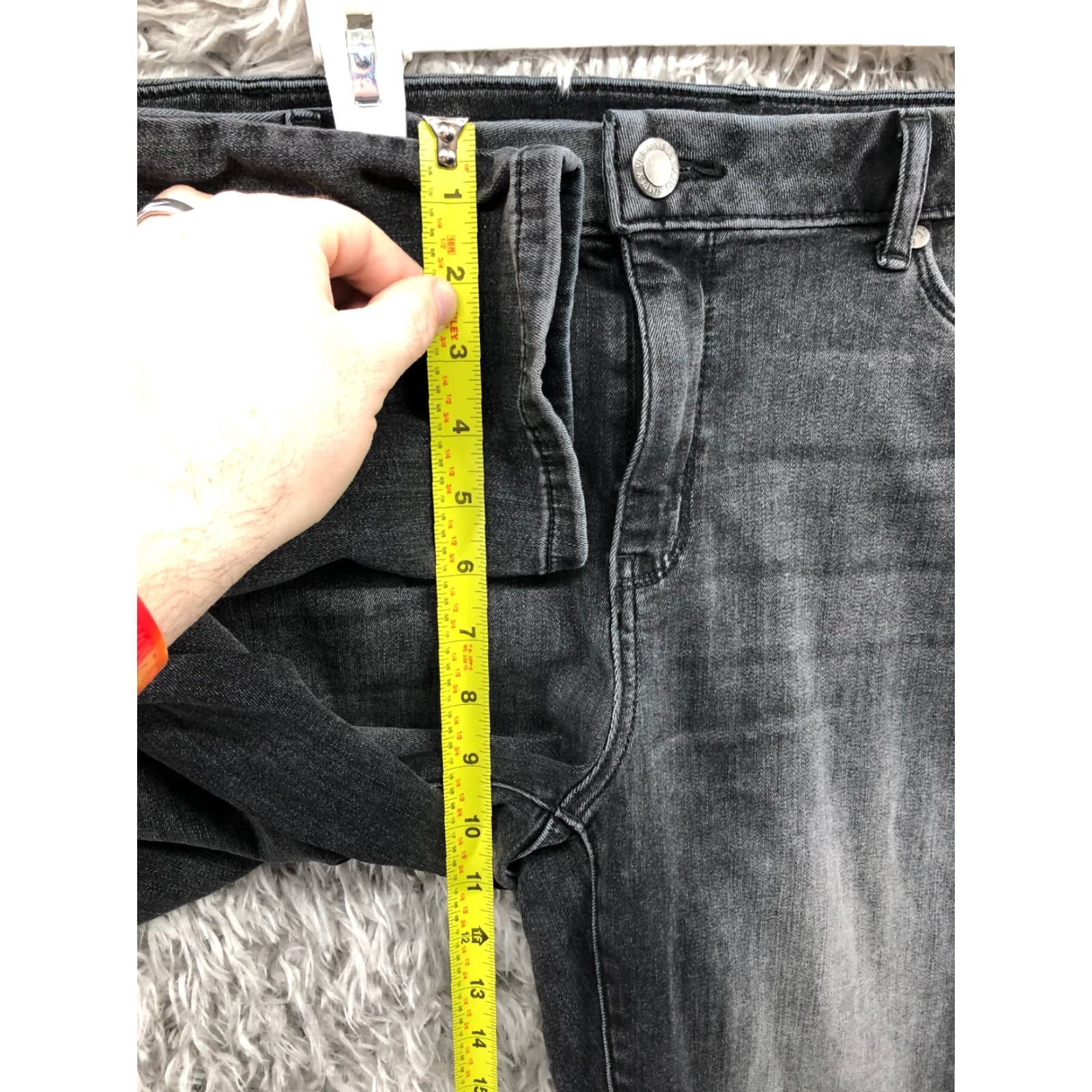 Vintage Vera Wang Jeans Size 14 Womens Mid Rise Dark Wash Gray Denim Skinny Size 36" / US 14 / IT 50 - 4 Thumbnail