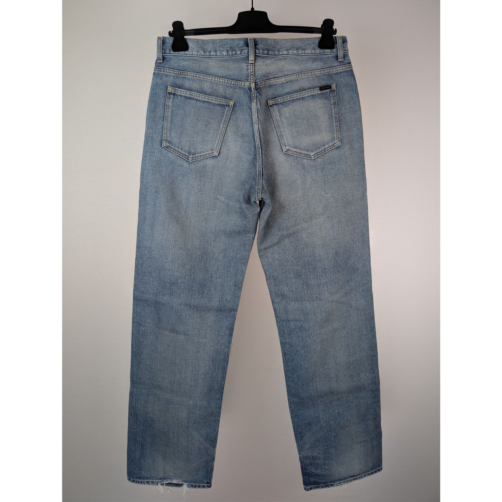Saint Laurent Paris o1rshd1 Adjusted Maxi Long Baggy Denim Jeans Charlotte Blue Size US 32 / EU 48 - 10 Thumbnail