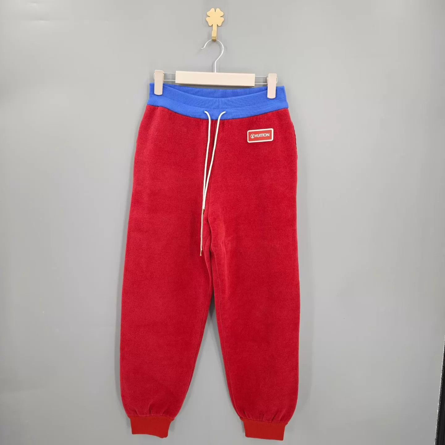 Louis Vuitton LV Red Logo Cotton Drawstring Cuffed Track Pants Size 26" / US 2 / IT 38 - 1 Thumbnail