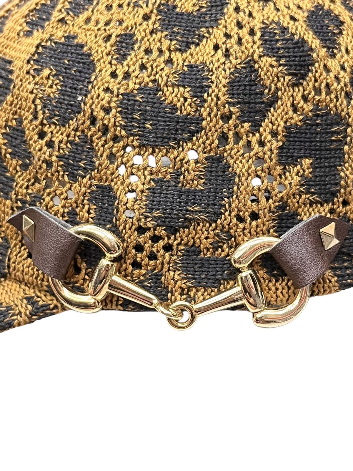 CA4LA 🐆 Gorgeous Ca4la Leopard Knit Hat w/ Chain & Stud Unisex Size ONE SIZE - 6 Thumbnail