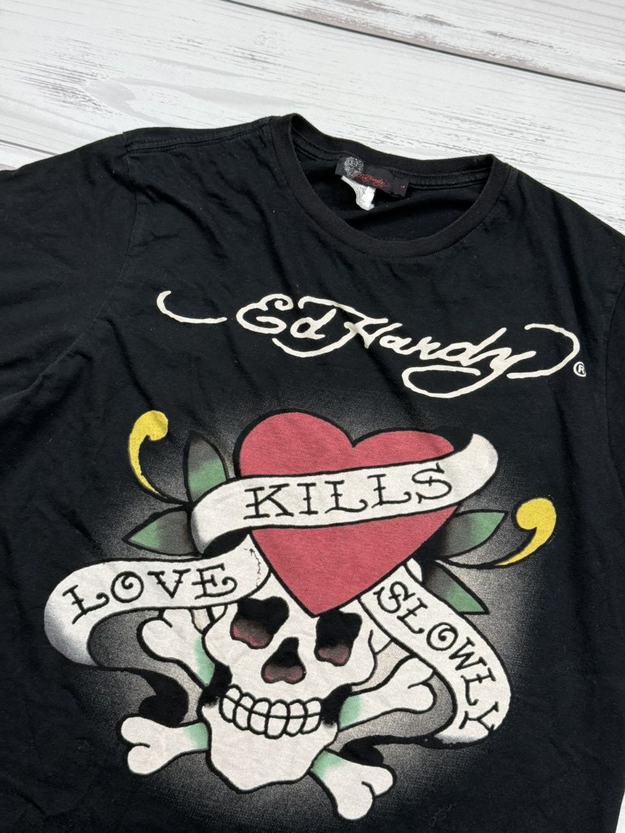 Ed Hardy Vintage Ed Hardy Brown T-Shirt Size US L / EU 52-54 / 3 - 3 Thumbnail