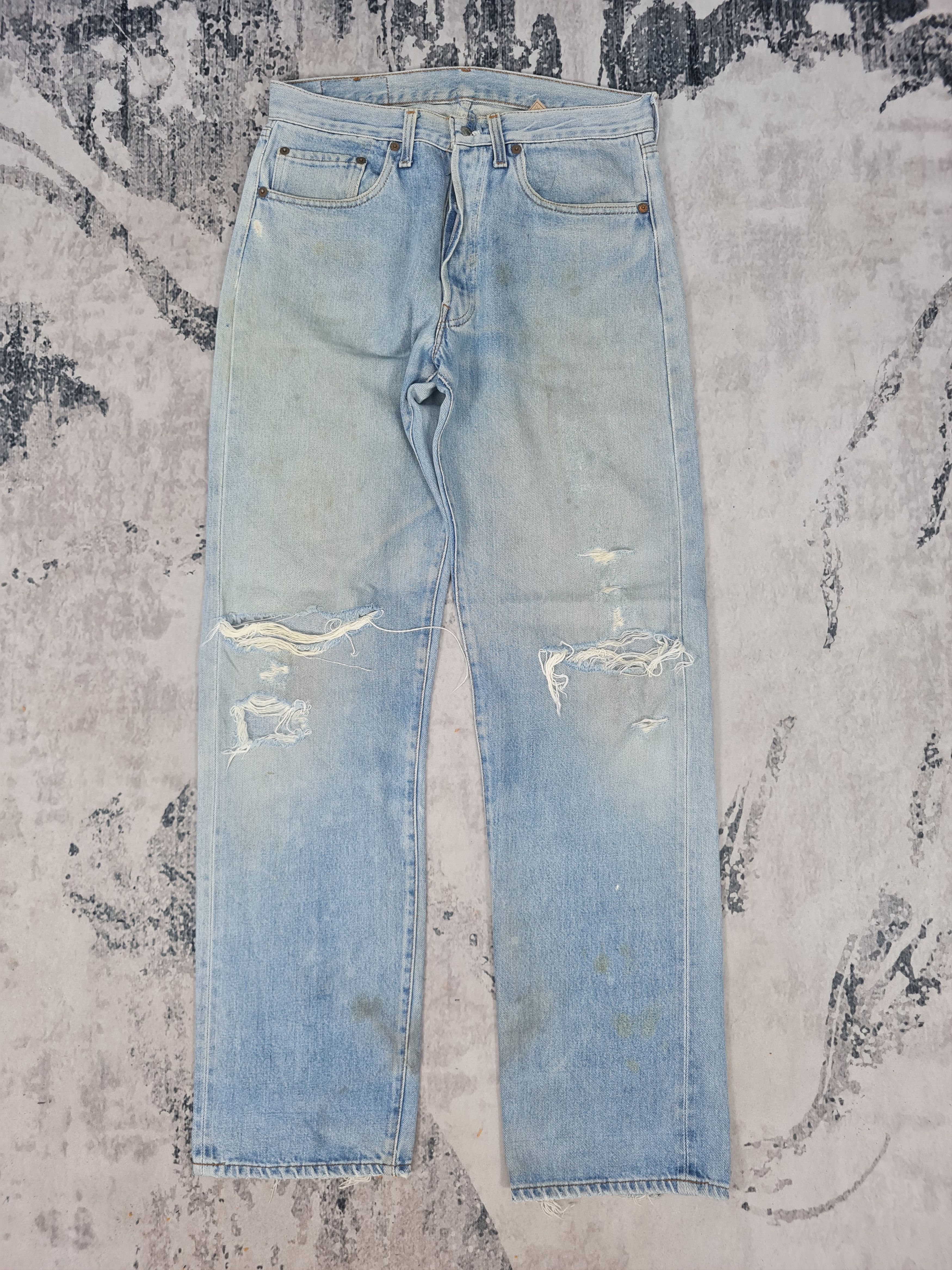 image of Distressed Denim x Levis Vintage Clothing VTG 80's Levis 501 Selvedge Faded Ripped L0392 Size 31X32