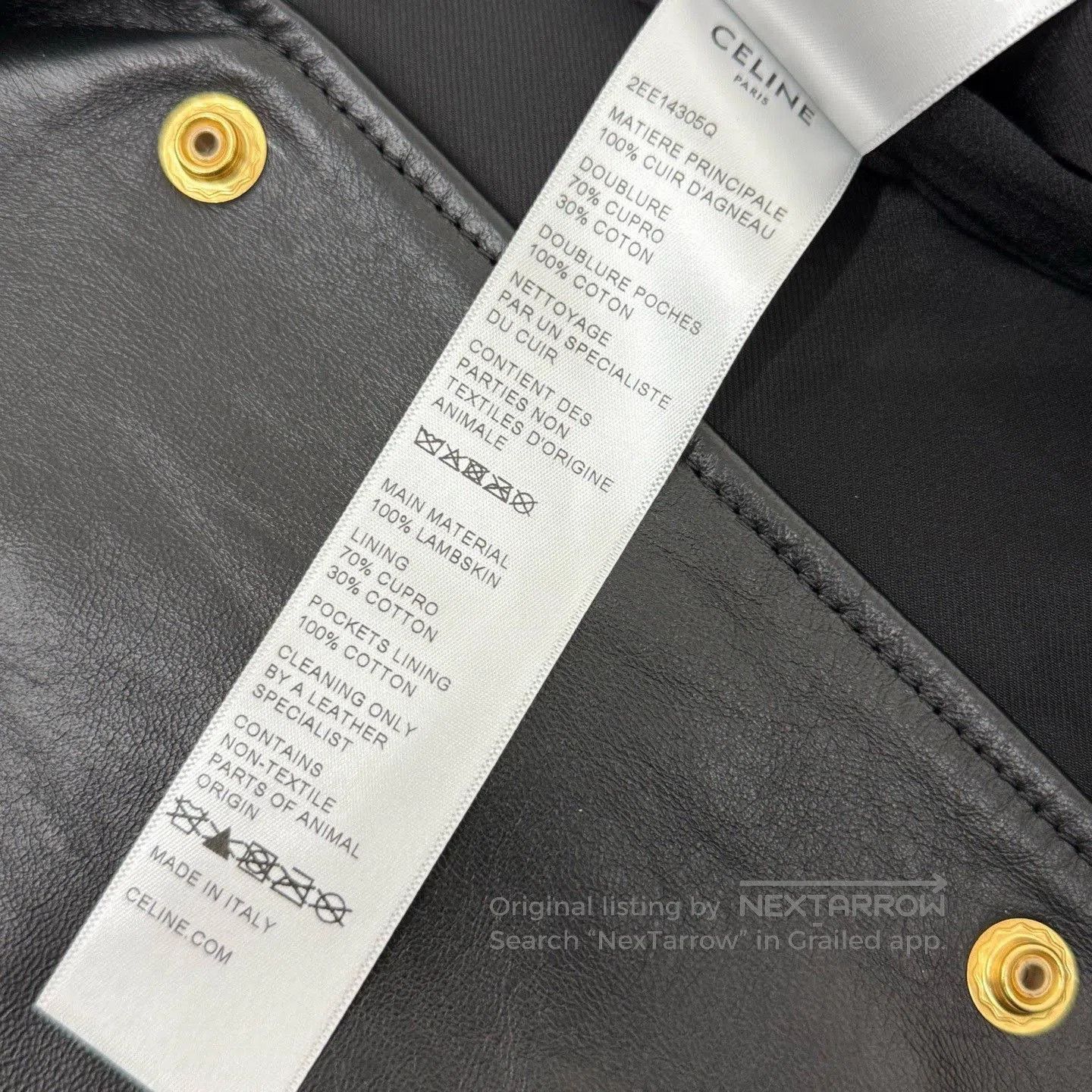 Celine CELINE SS23 Solid Zip Trapezoid Collar Leather Jacket. Size XS / US 0-2 / IT 36-38 - 6 Thumbnail