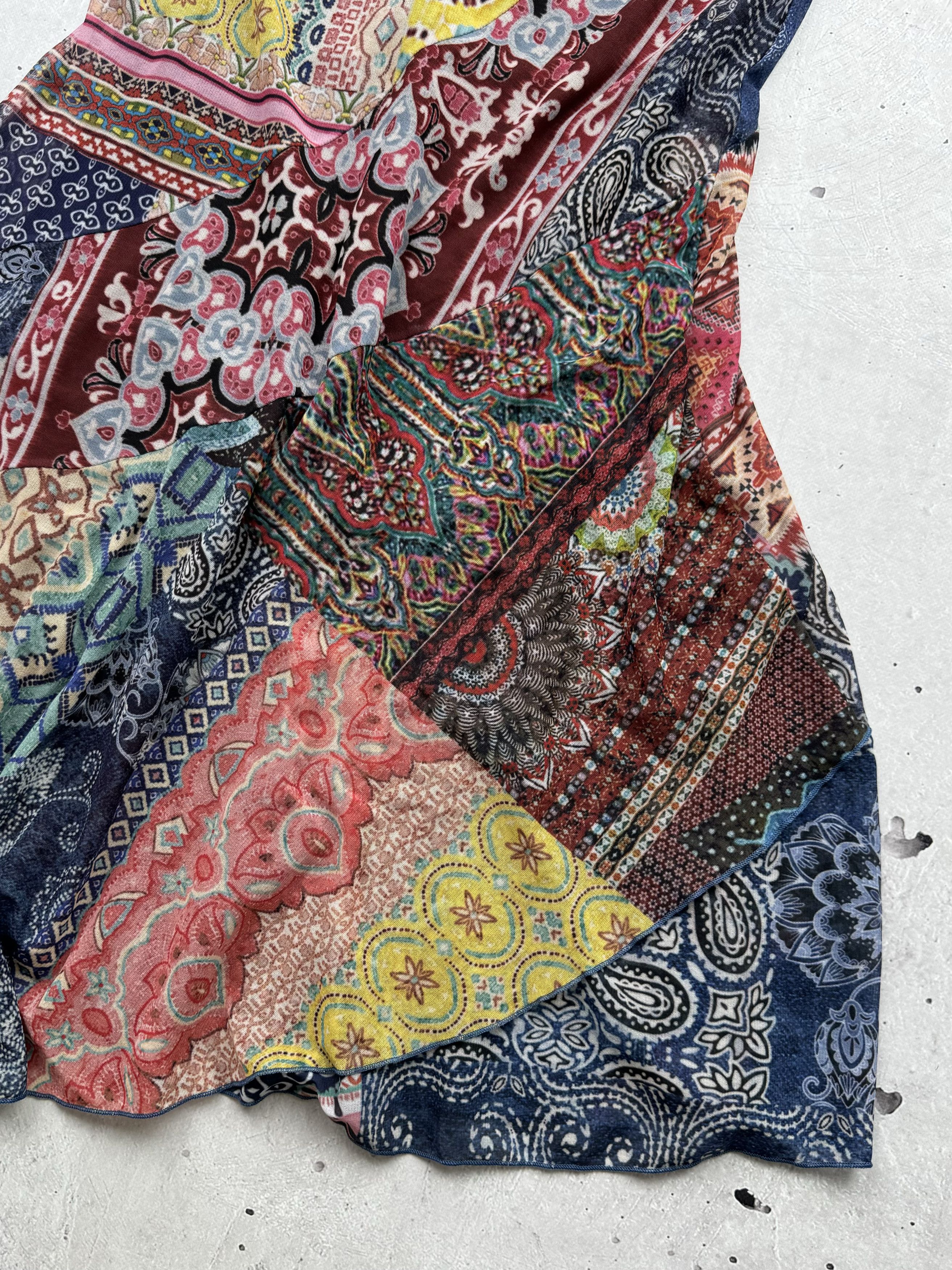 Cop Copine × Vintage Cop Copine Vintage Mesh Printed Flared Mini Dress Size M / US 6-8 / IT 42-44 - 4 Thumbnail